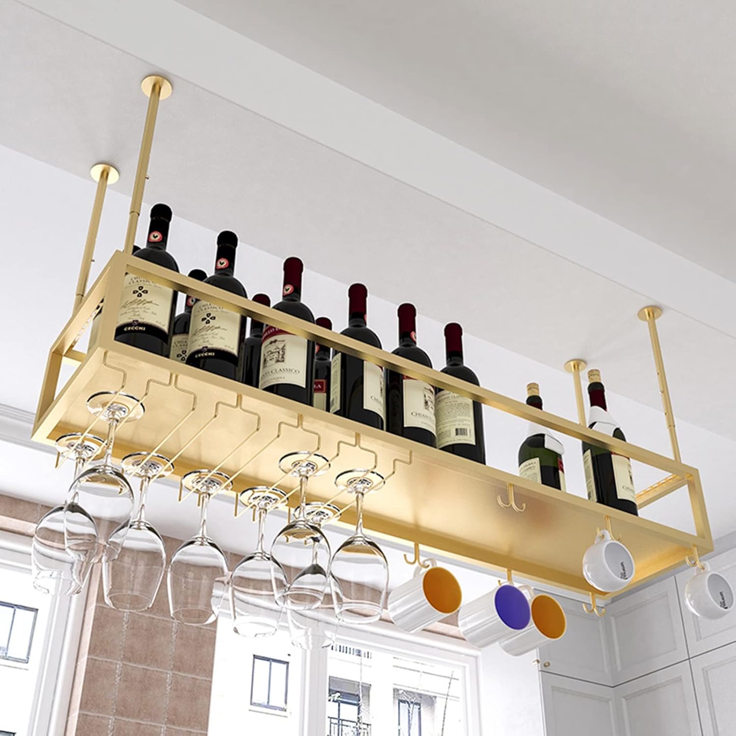 Adjustable Metal Wine Glass Holder for Kitchen and Bar