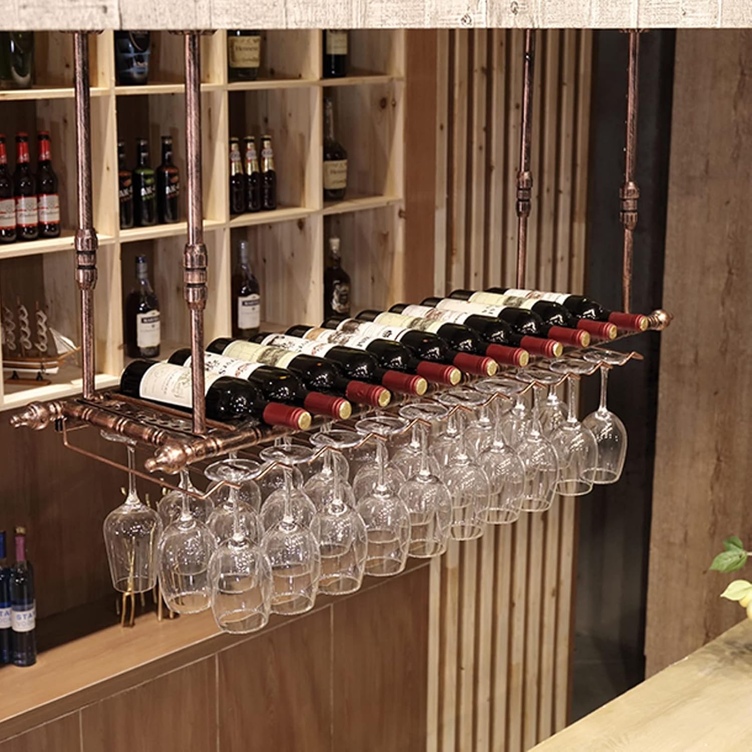 ZJDYDY Wall-Mounted Wine Rack 60X30Cm Metal Storage Shelf