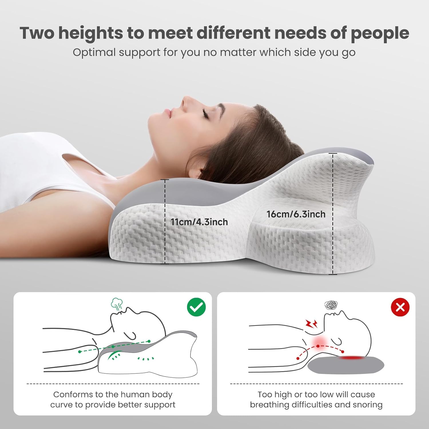 JINXIA Cooling Neck Pillow with Removable Cover