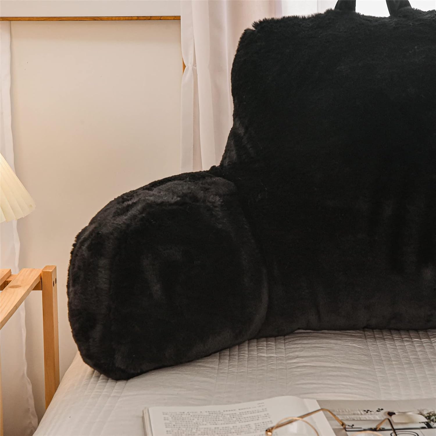 Meeting Story Reading Pillow with Rabbit Fur and Arms