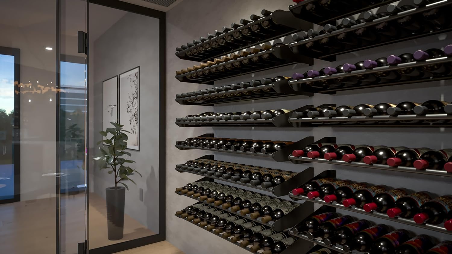 Ultra Wine Racks Showcase Cork Out Row - Black 12 Bottle