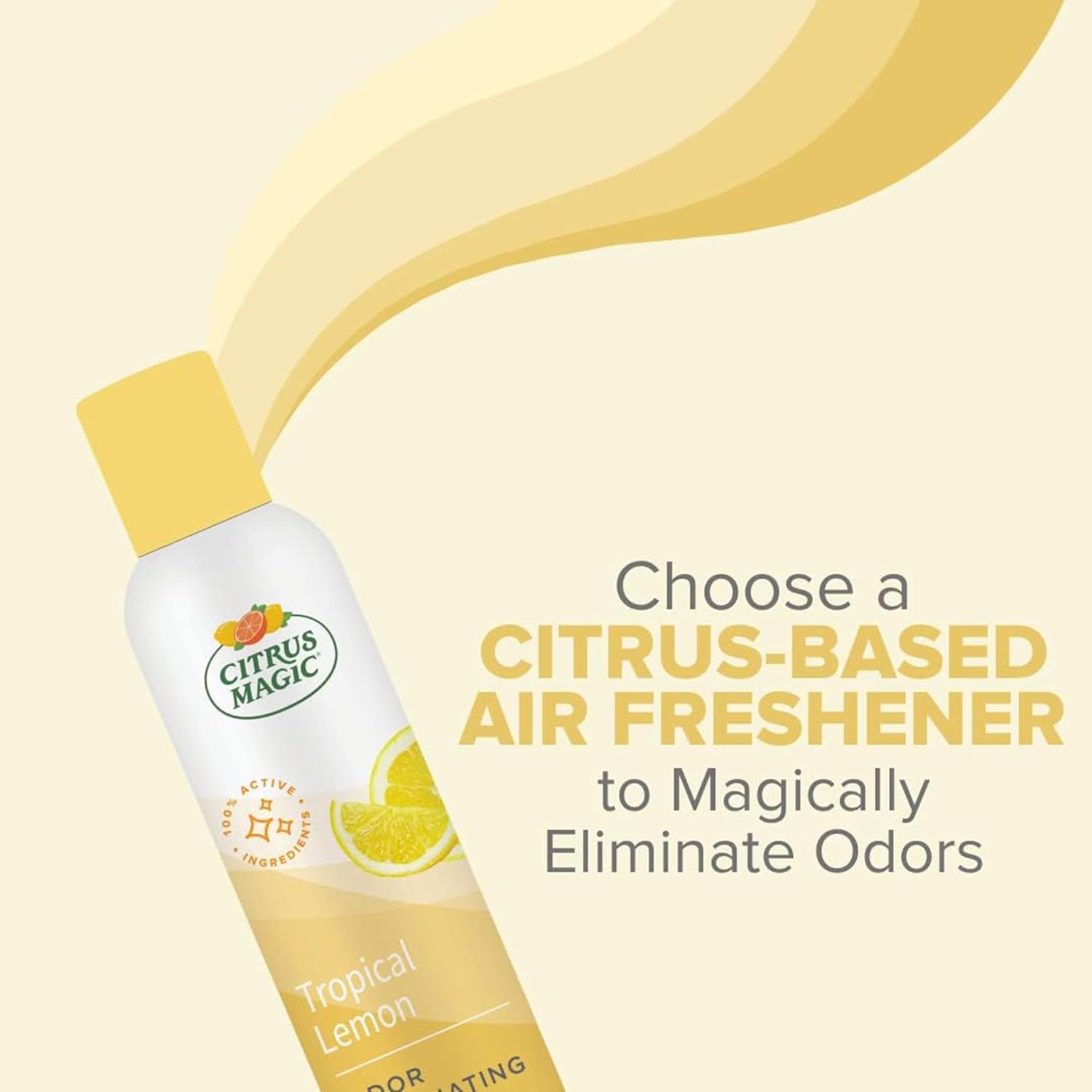 Citrus Magic Odor Eliminating Air Freshener Spray - Tropical Lemon Pack of 3