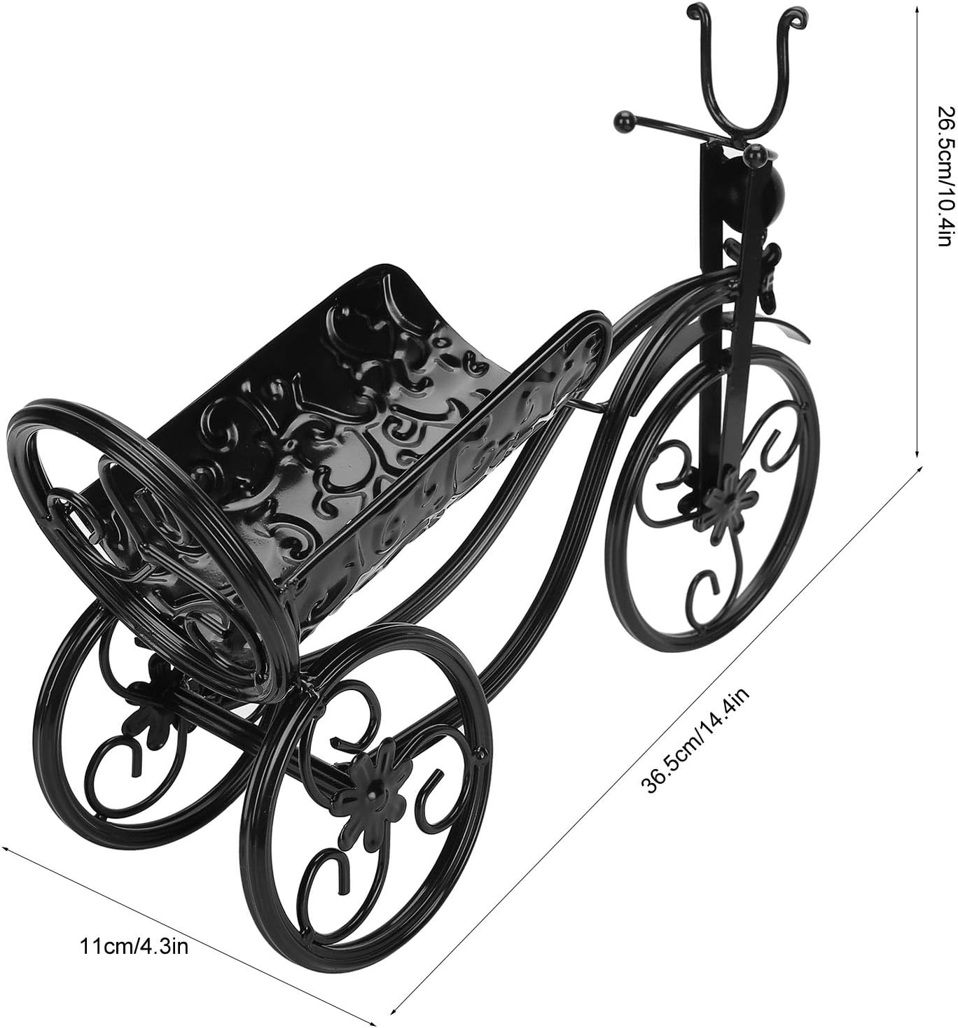 Gavigain Tricycle Wine Rack Stand Black