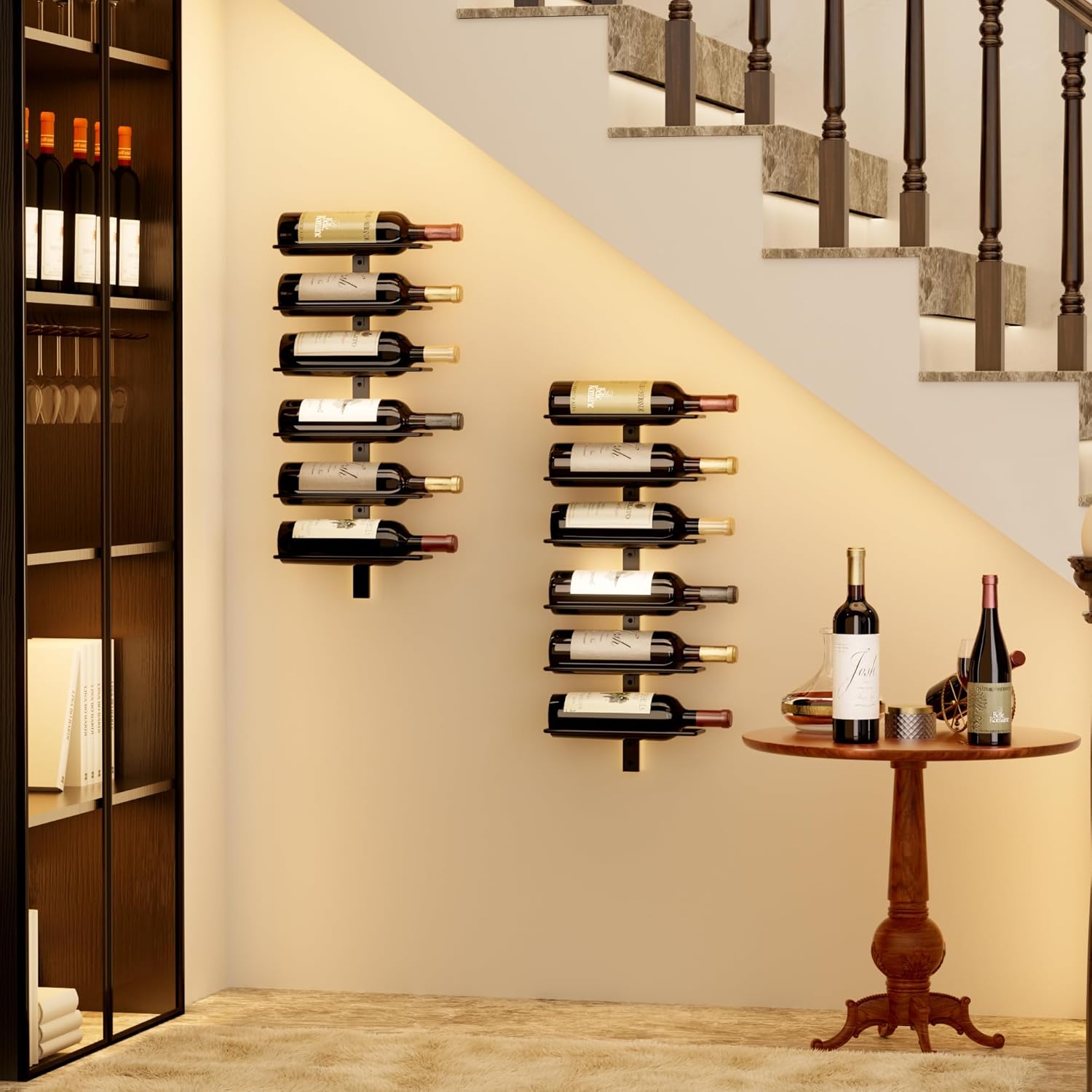 B4Life Wall Mounted 12 Bottle Wine Rack Black