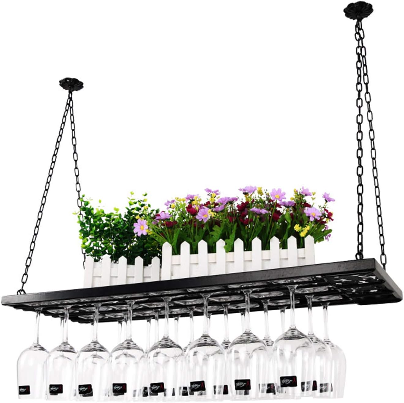 100cm Freestanding Wine Glass Holder with Chain