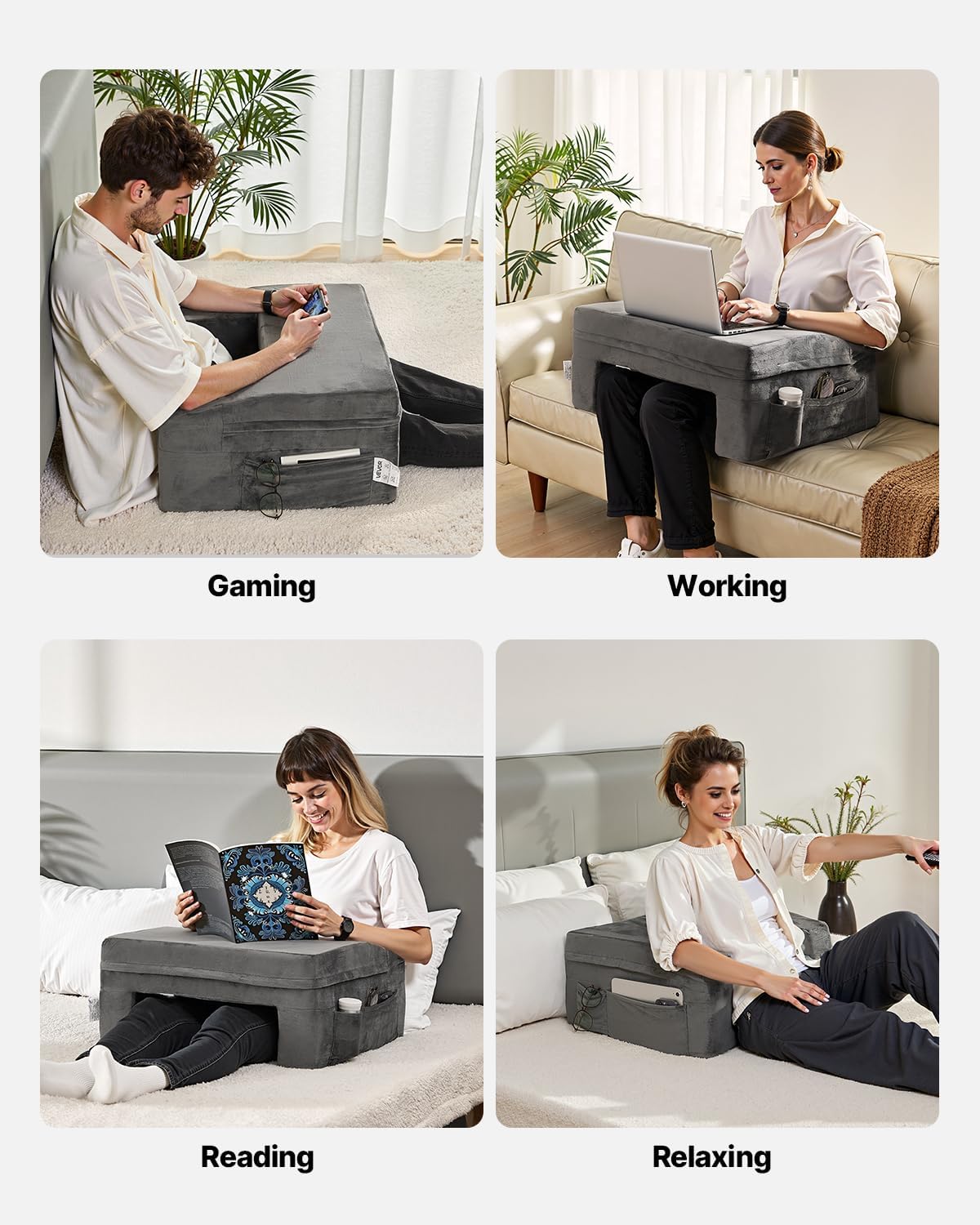 VEVOR Reading Pillow with Memory Foam and Cup Holder