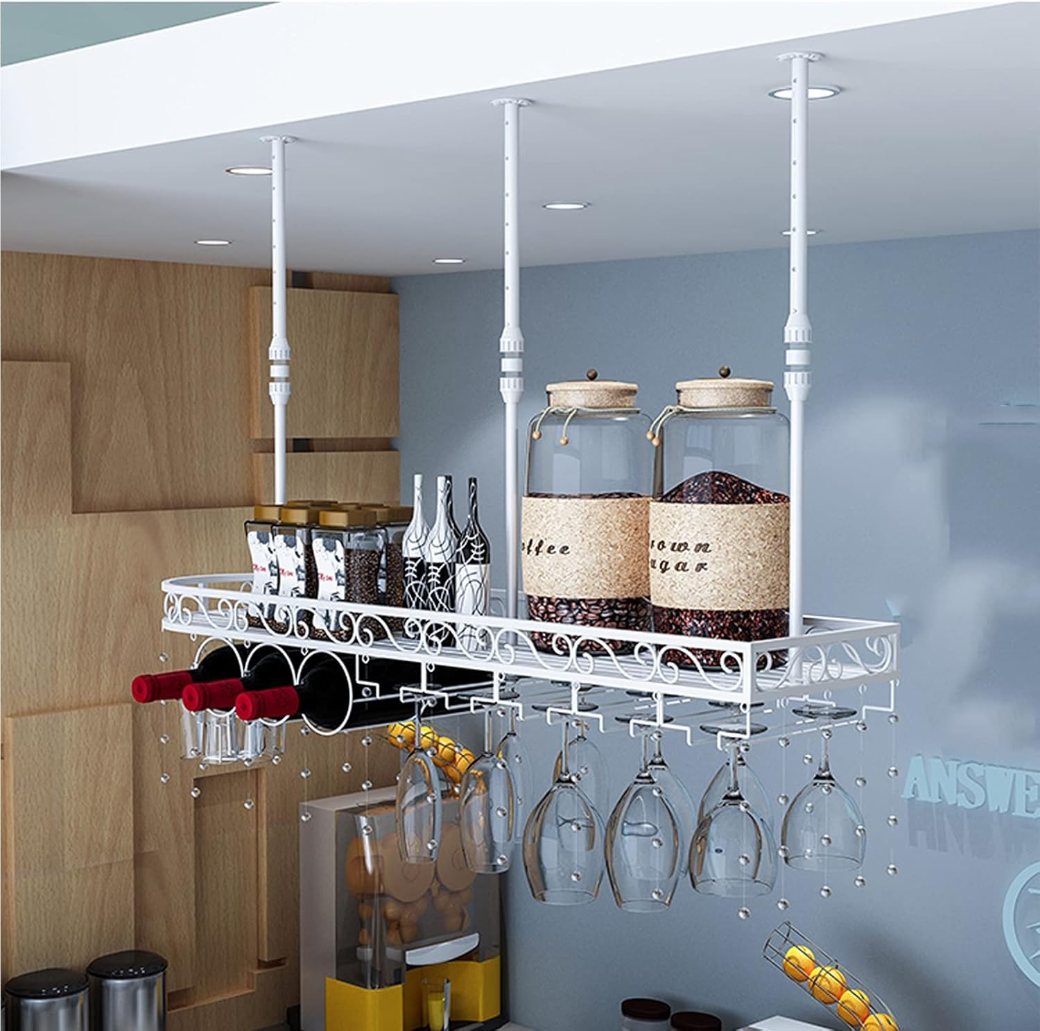 ZJDYDY Wine Rack with Adjustable Height and Crystal Decor