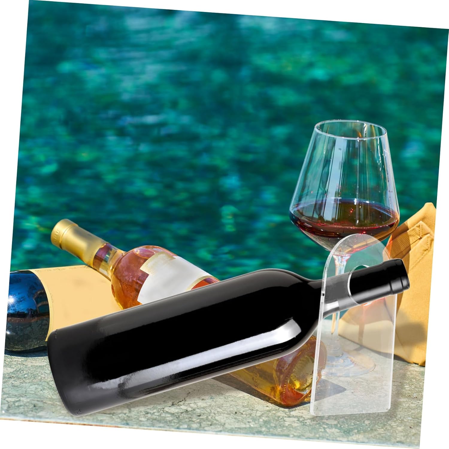CIYODO 2 Pcs Clear Acrylic Wine Bottle Holder