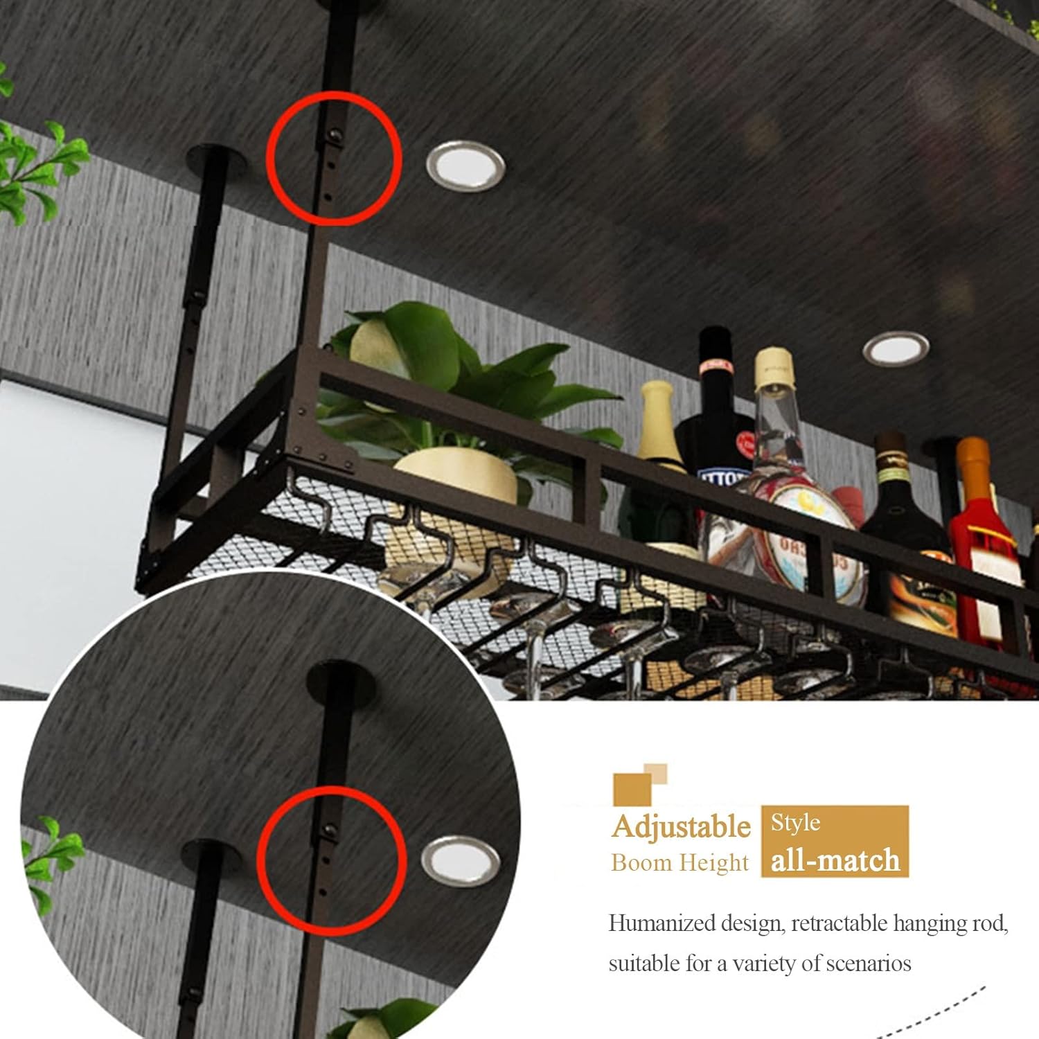 ZJDYDY Wall-Mounted Wine Glass Holder Rack
