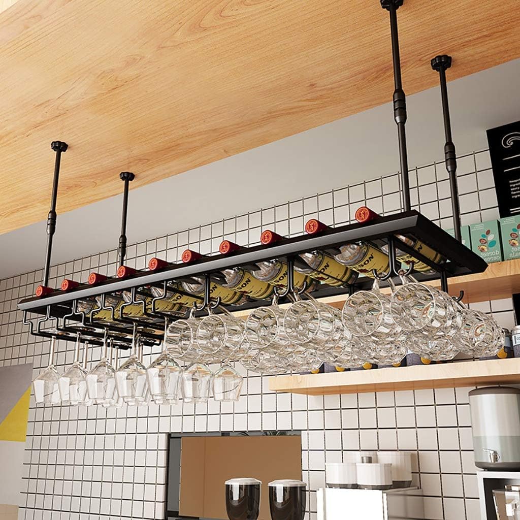 Adjustable Height Metal Wine Glass Frame Ceiling Rack