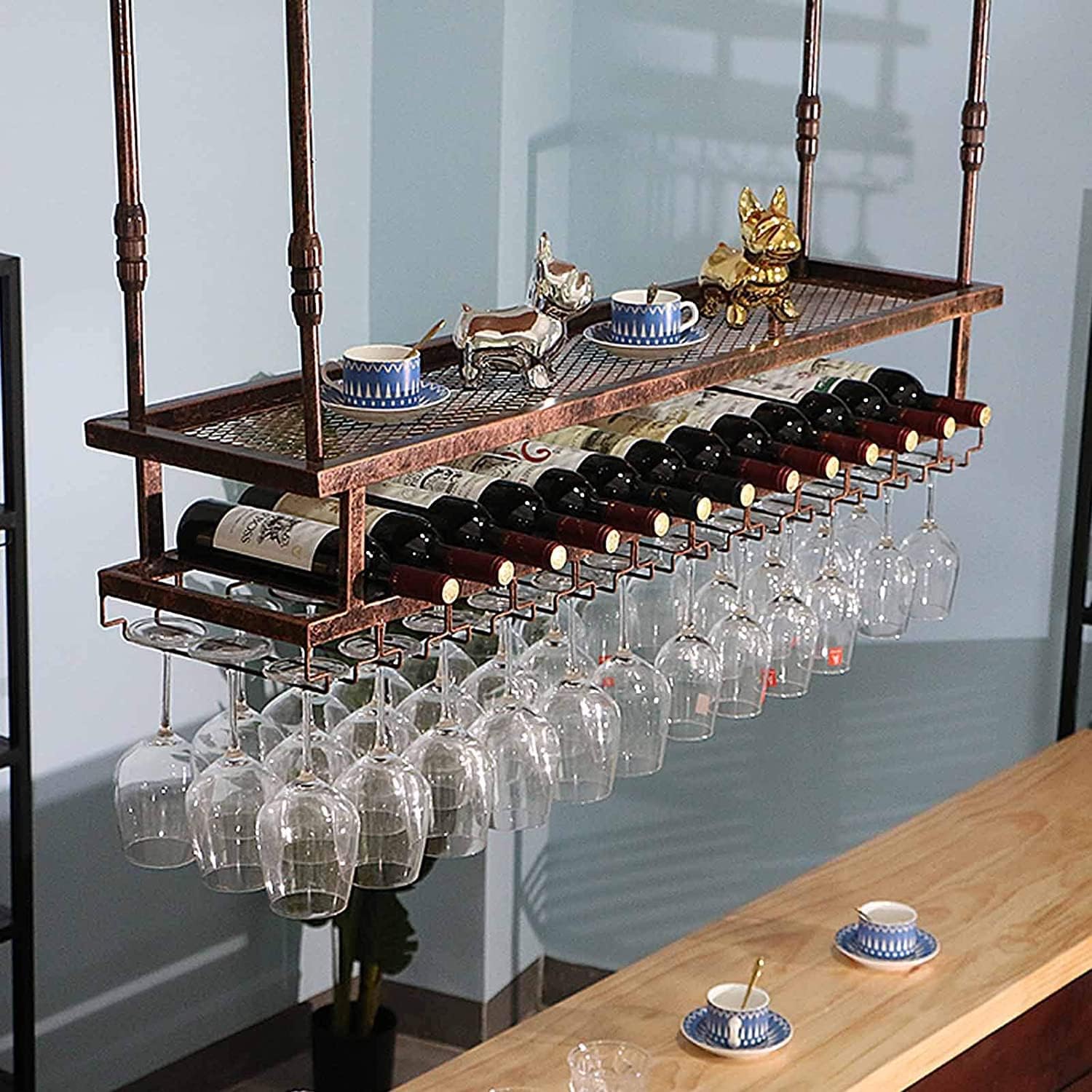 Wall-Mounted Wine Rack with 100cm Capacity