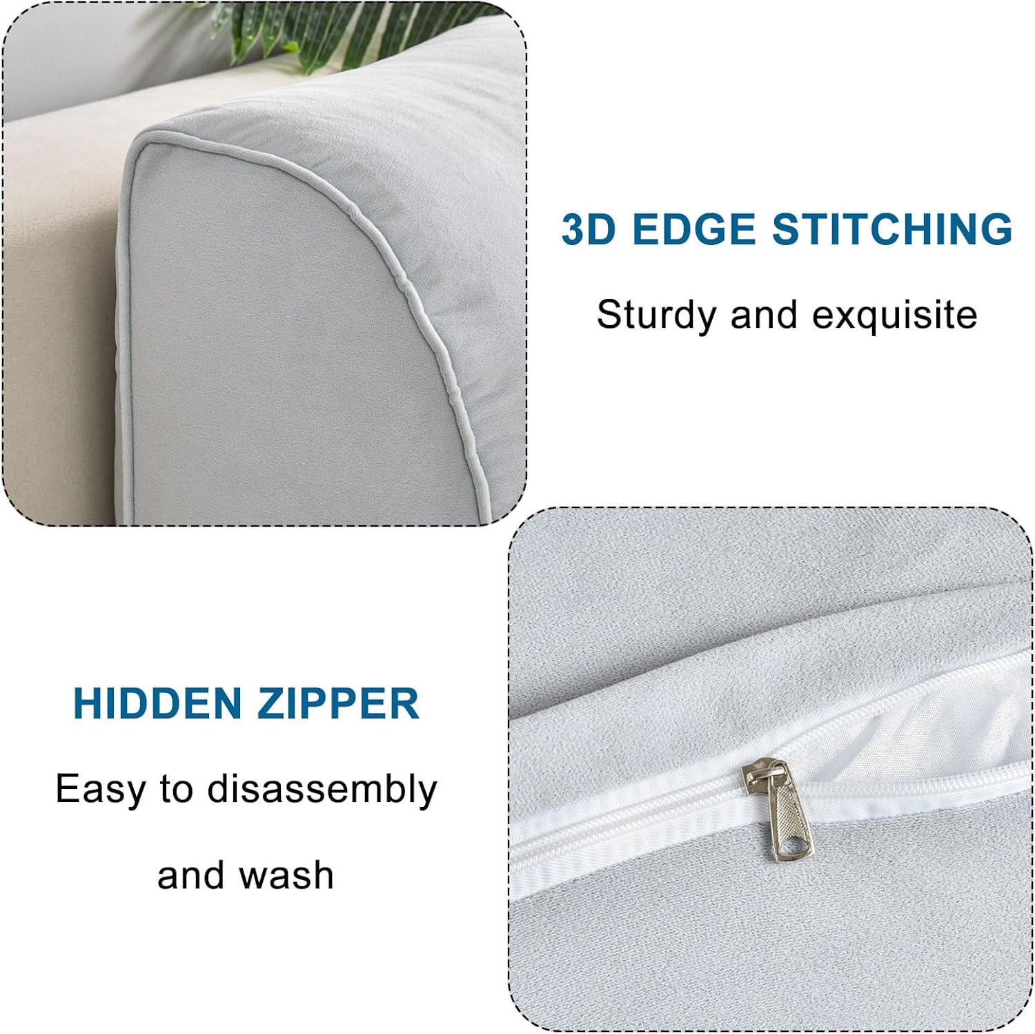 Thick Sofa Back Cushion Removable and Washable Headboard Pillow Brown