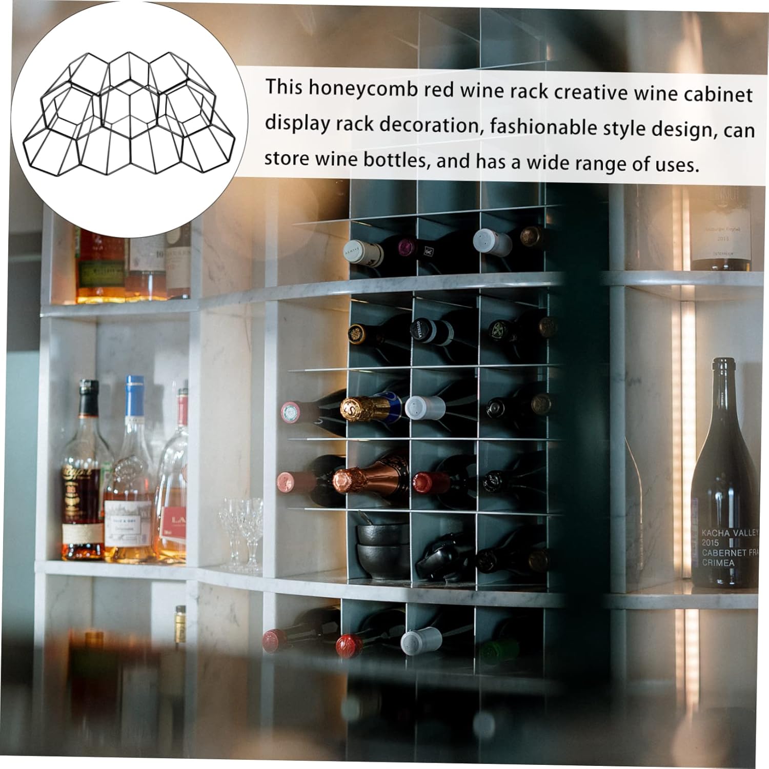 Cabilock 7-Hole Honeycomb Wine Display Stand