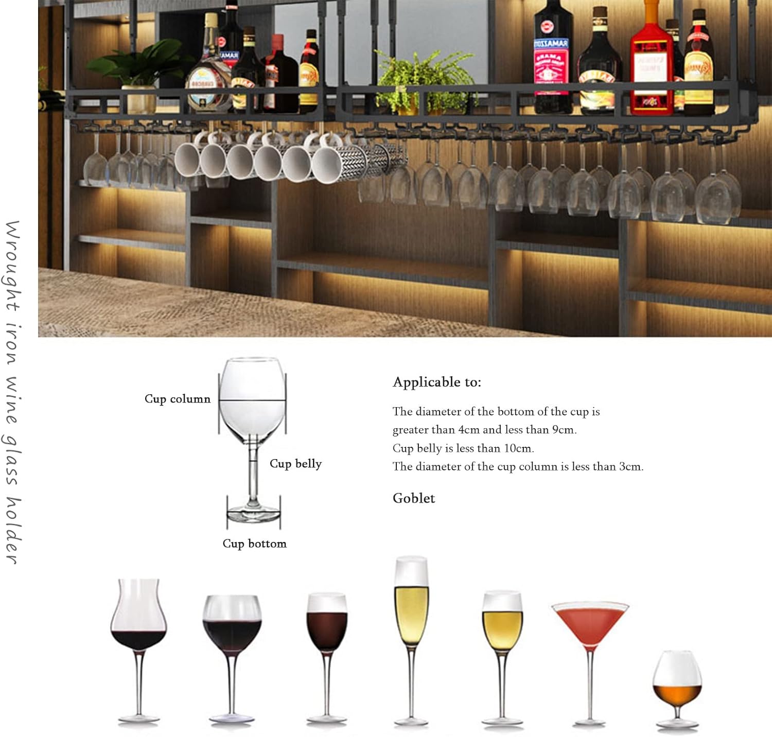 ZJDYDY Wall-Mounted Wine Glass Holder Rack