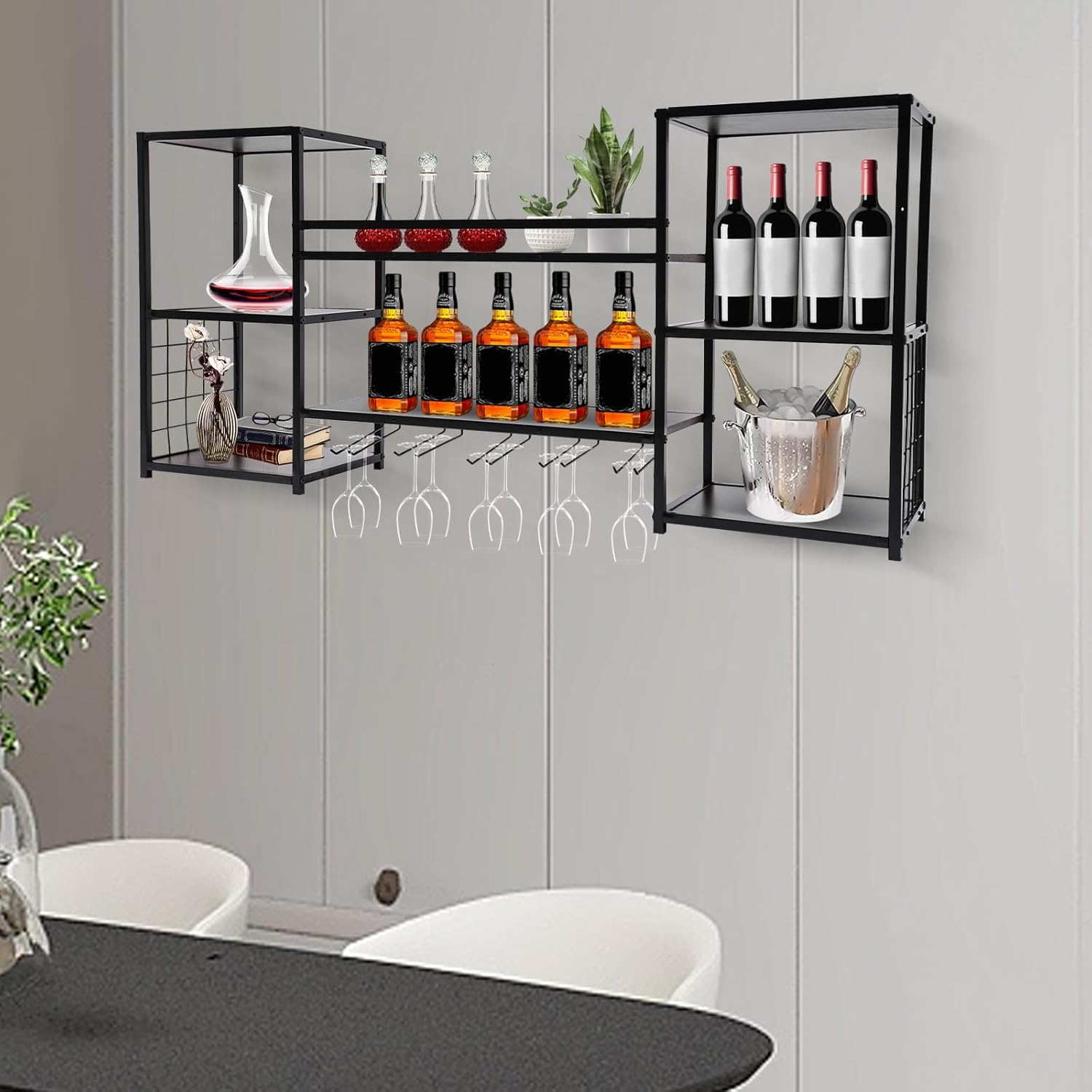 5-Tier Wall Mounted Wine Rack for 40 Bottles