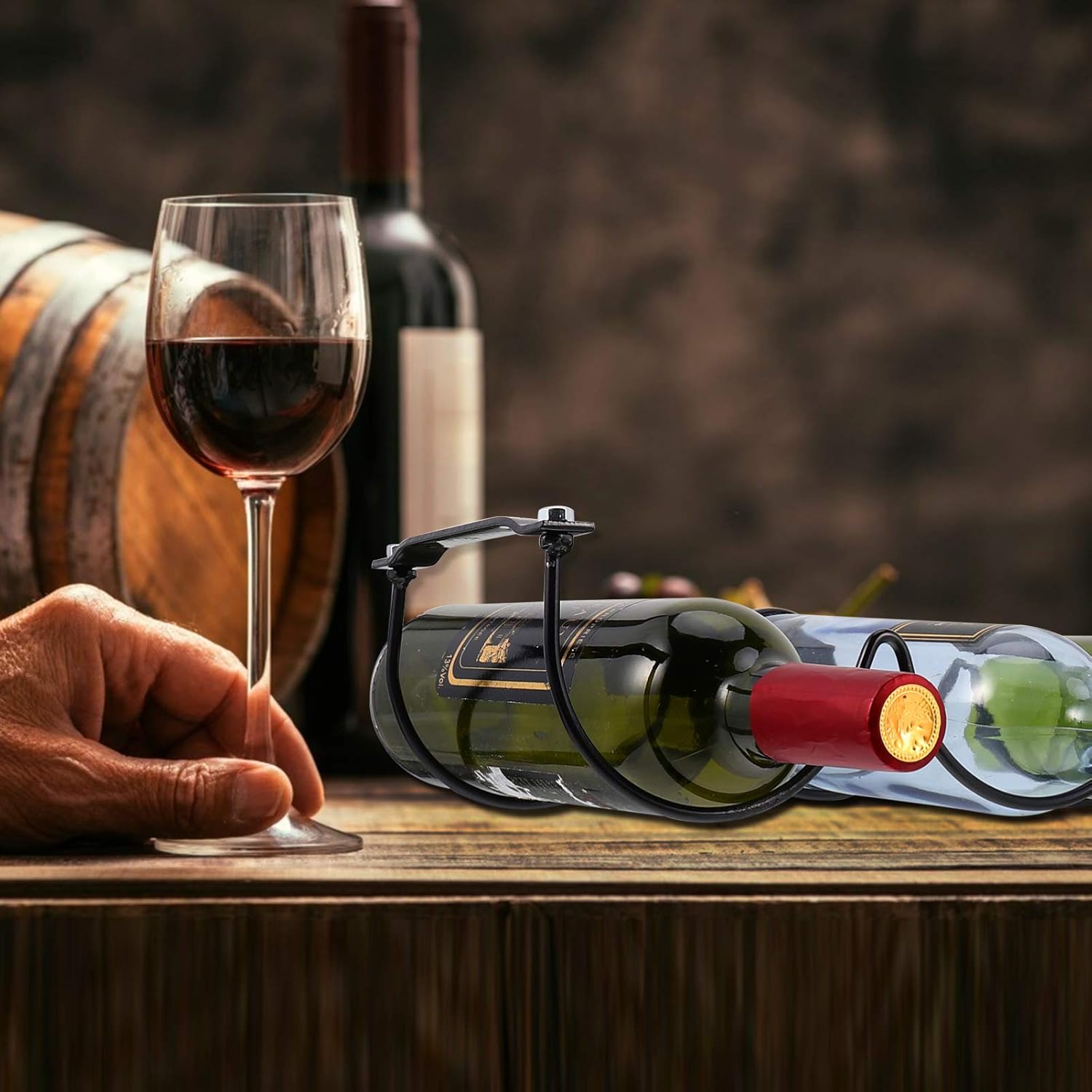 Cabilock 2pcs Freestanding Wine Bottle Rack