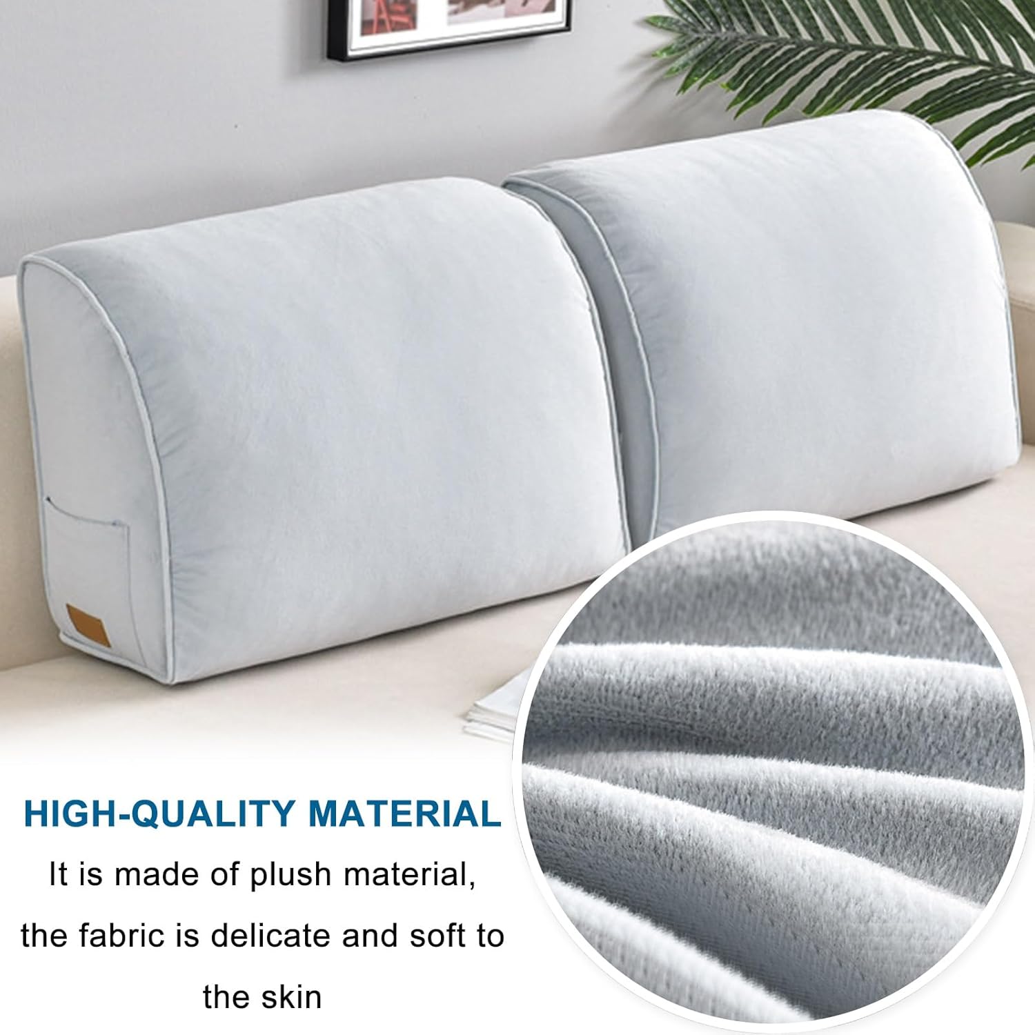 Thick Sofa Back Cushion Removable and Washable Headboard Pillow Brown