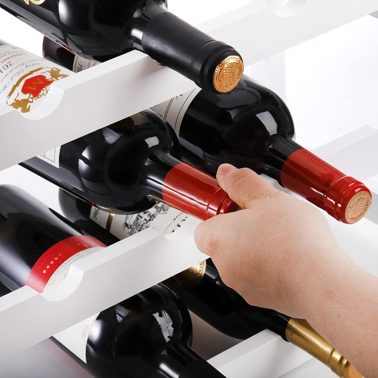 TOPZEA 4 Tier Freestanding Wine Rack for 16 Bottles