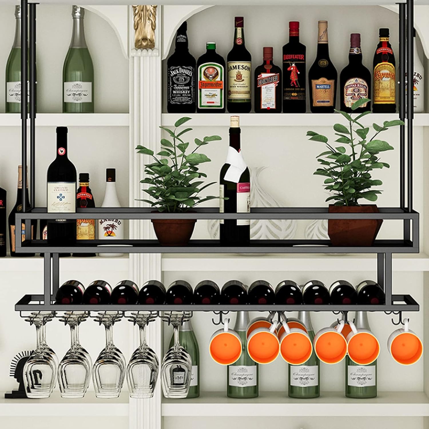 Adjustable Height Freestanding Wine Rack for Home and Kitchen