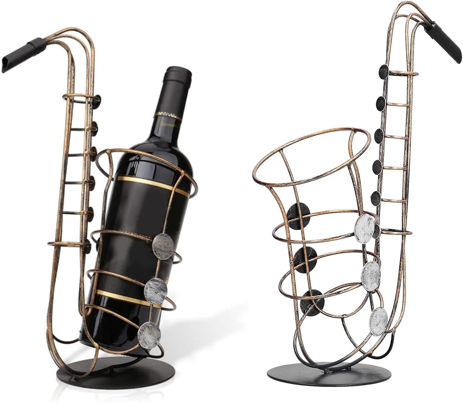 XPSSJMU Tabletop Wine Rack Metal Figurine Decor