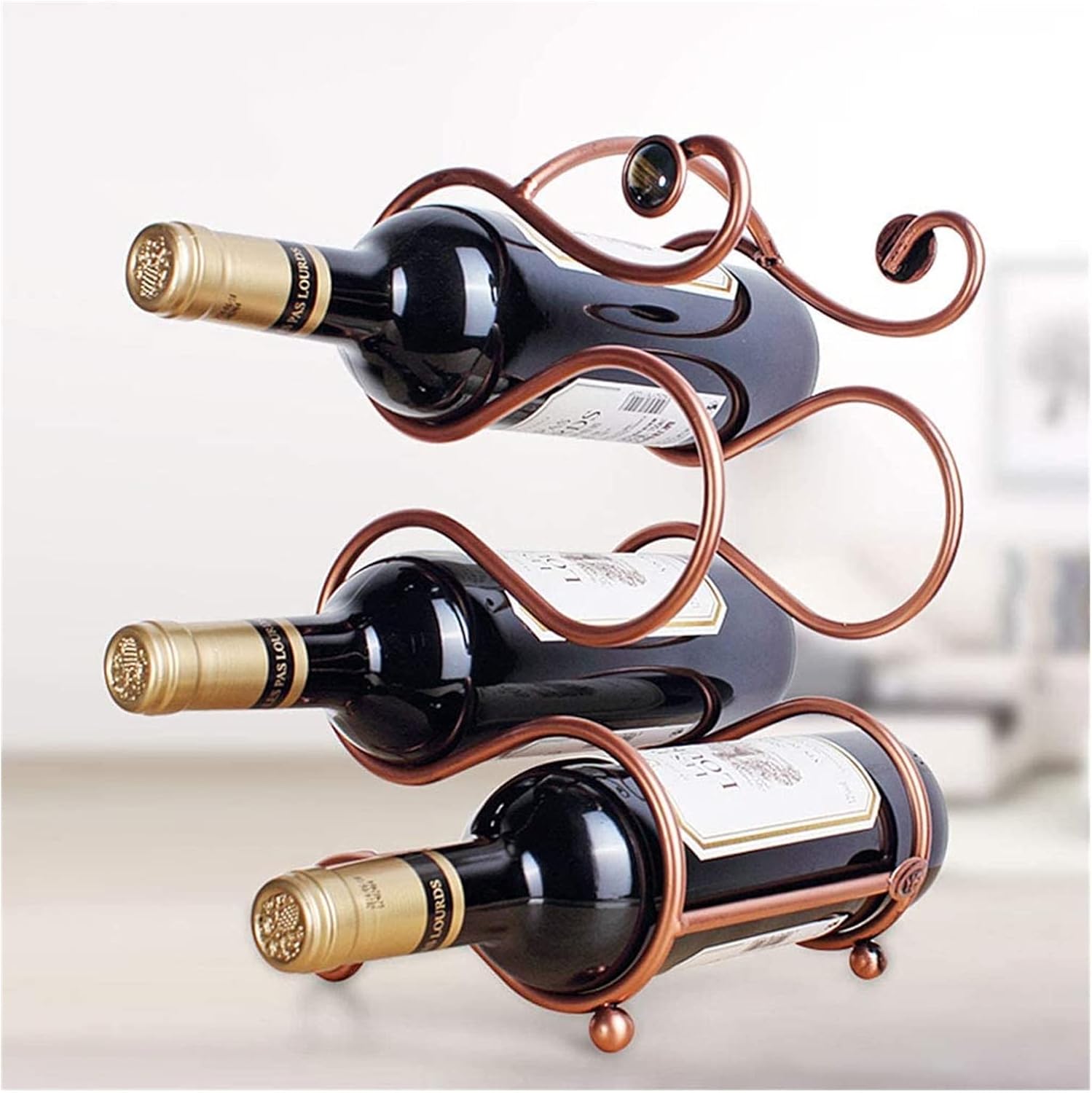 ALDEPO Wine Rack Minimalist Iron Shelf Animal Horse Design J1126