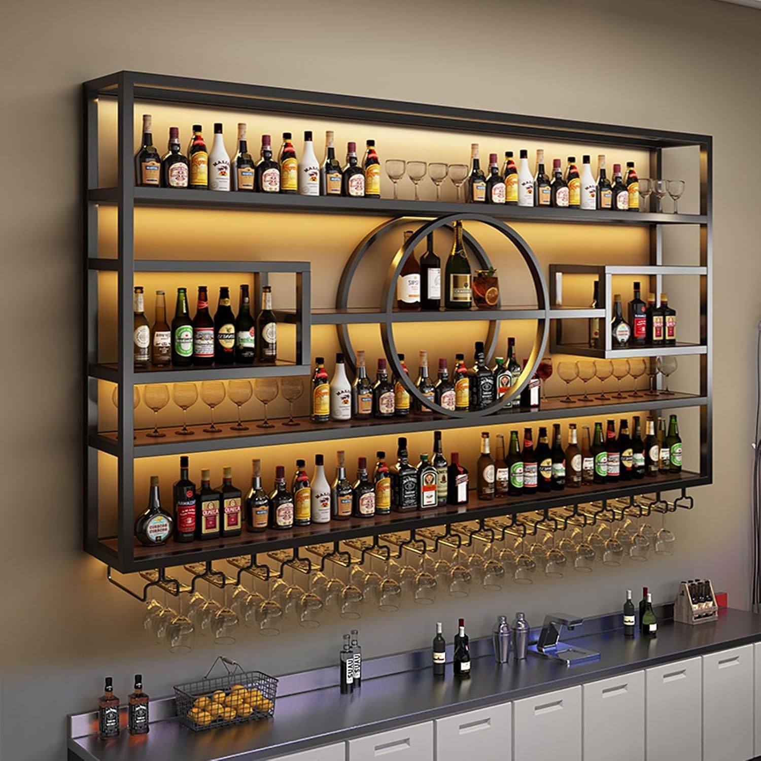 472in Wall Mounted Wine Rack with Storage