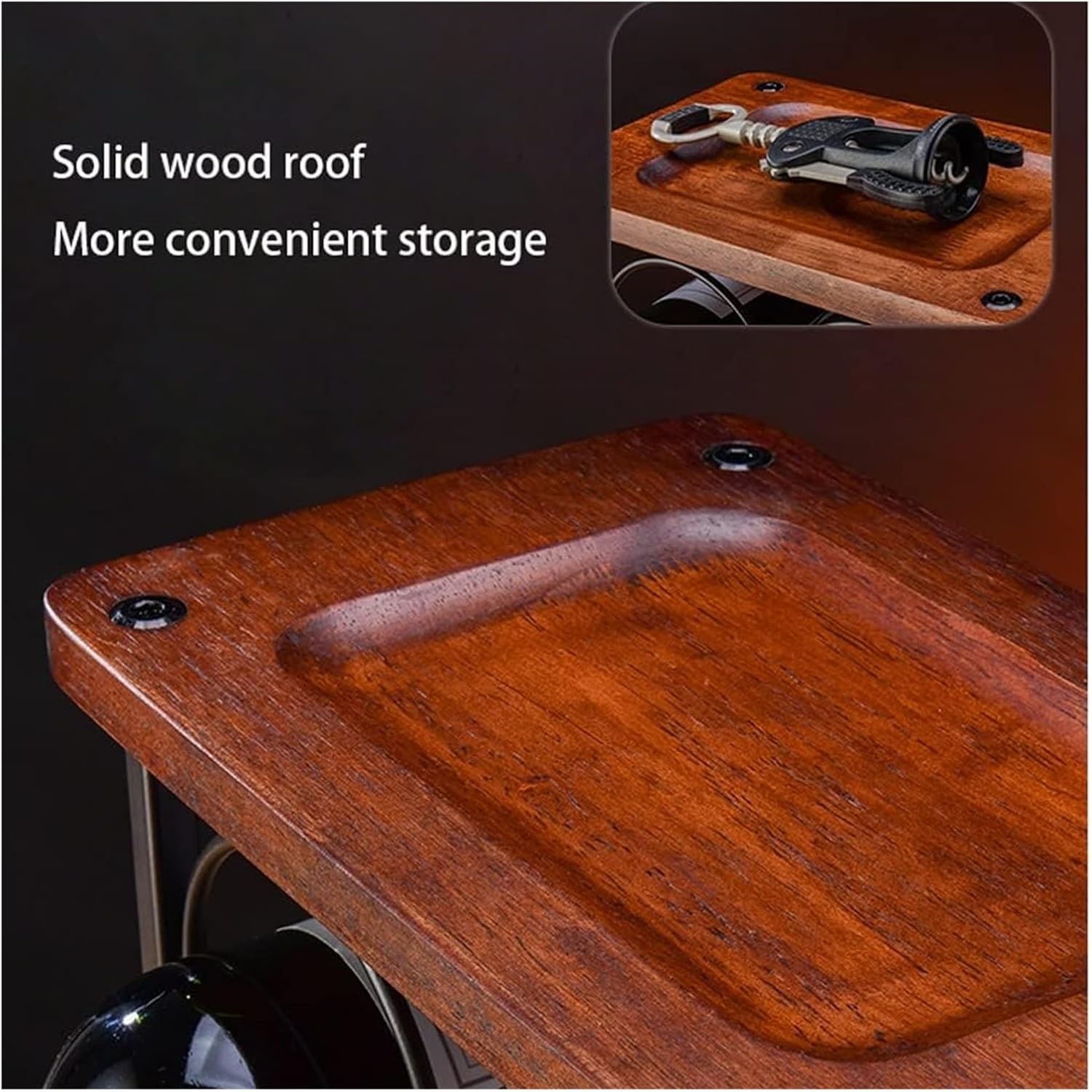 Freestanding Wine Rack Holds 6 Bottles Rustic Kitchen Counter Display