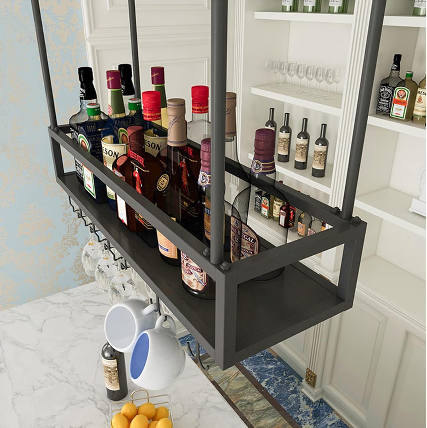 Adjustable Wine Glass Holder for Kitchen Bar Iron