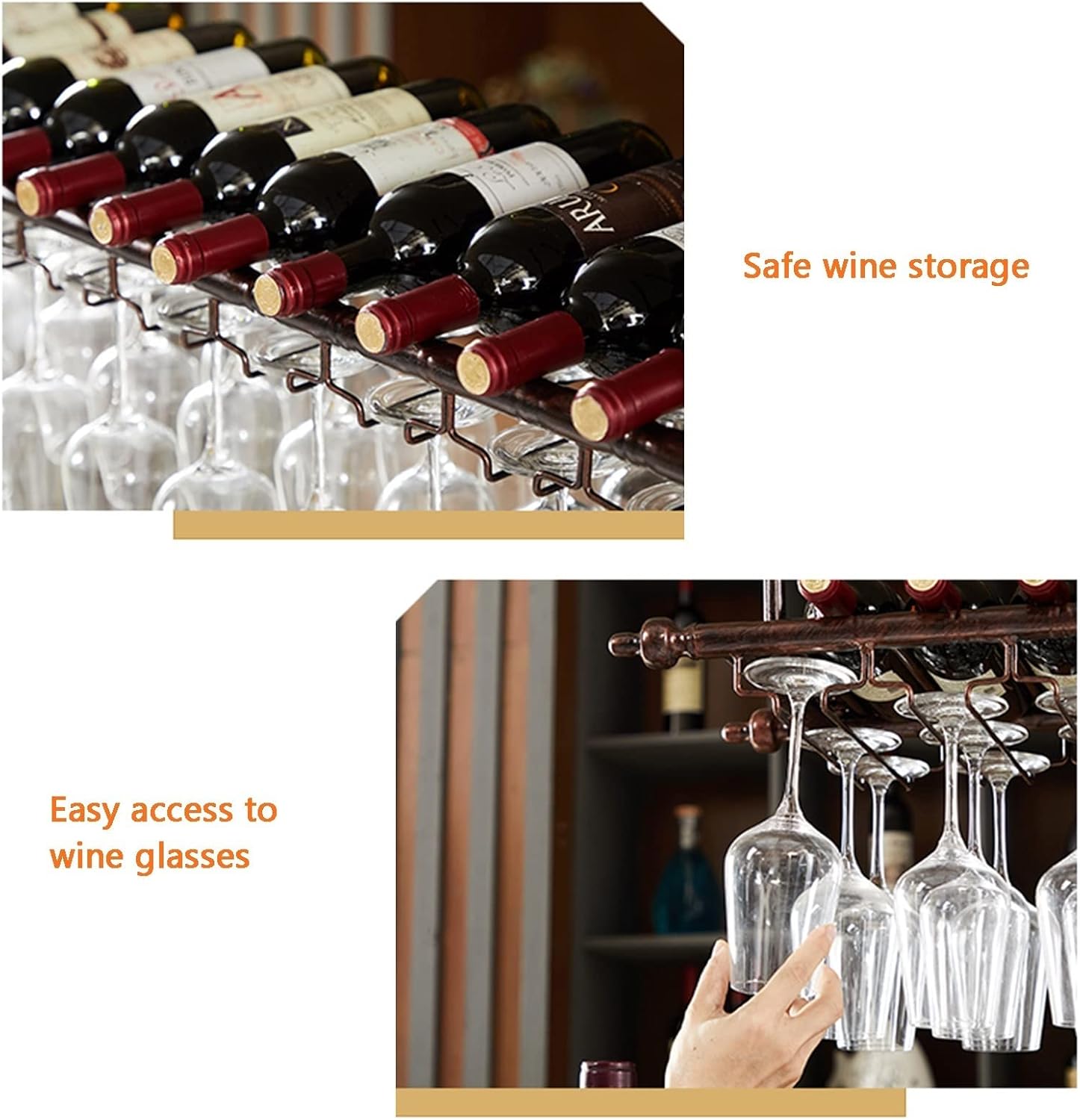 Hanging Wine Rack with Adjustable Height and Width
