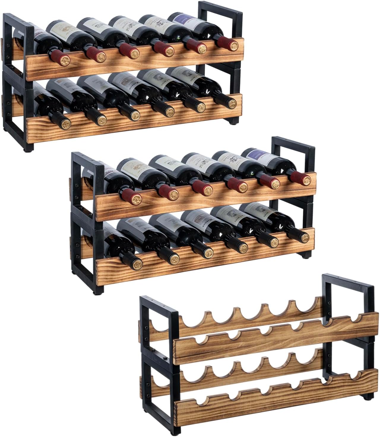 MyGift 6-Tier Freestanding Wine Rack for 36 Bottles