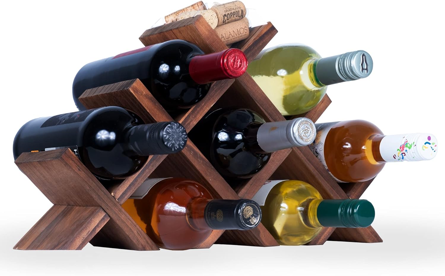 Rustic State Alella Wood Wine Rack for 8 Bottles