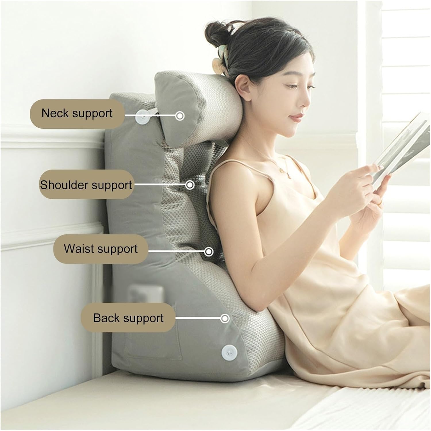 Adjustable Lumbar Support Pillow for Bed and Office