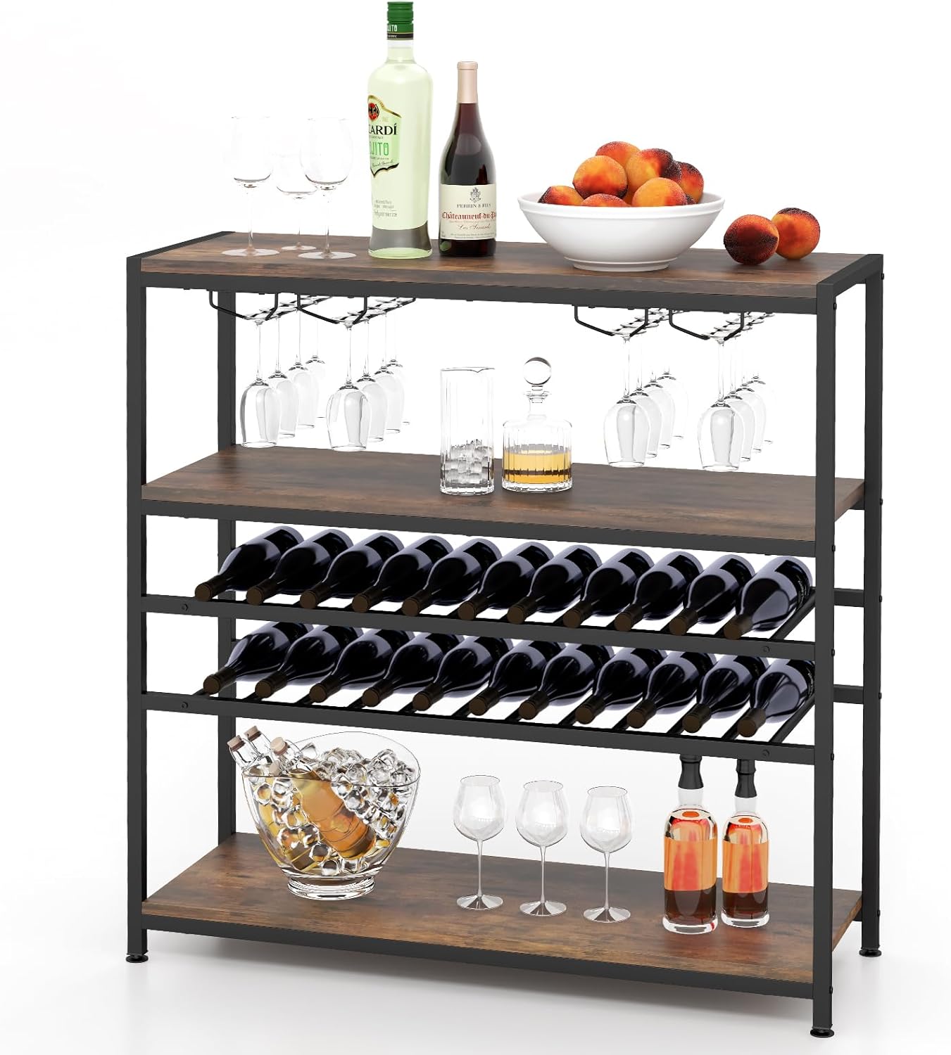 LOKO 5-Tier Industrial Wine Rack Cabinet