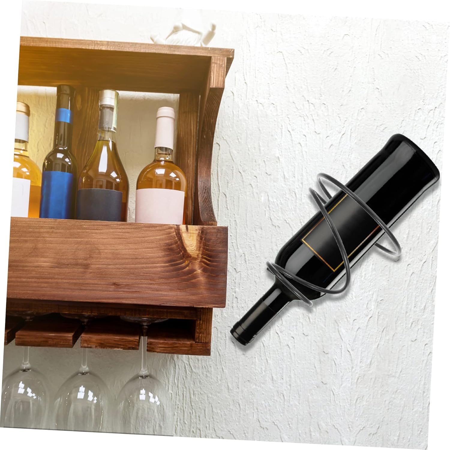 LIFKOME 6pcs Wall Mounted Wine Rack