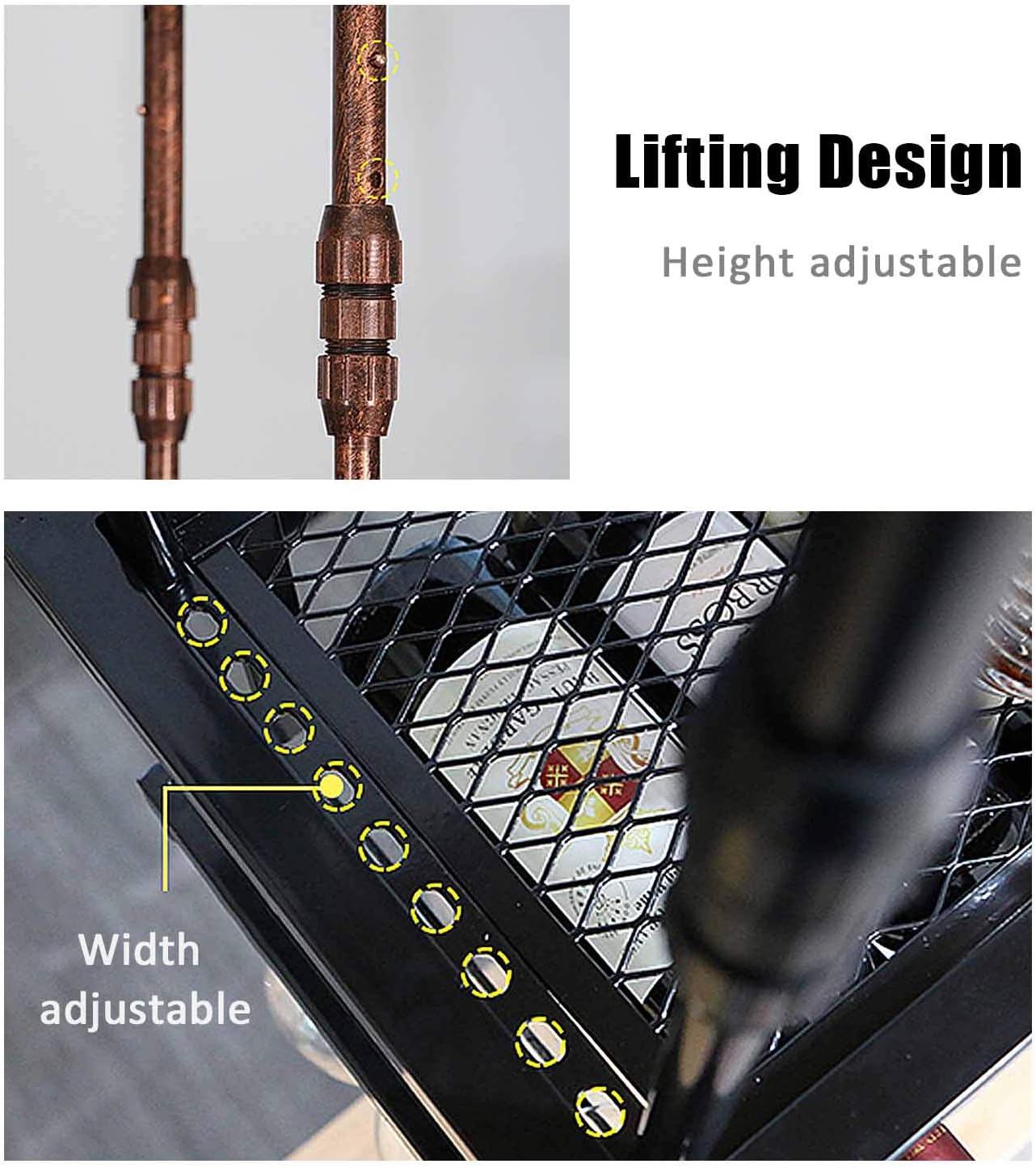 Wall-Mounted Wine Rack with 100cm Capacity