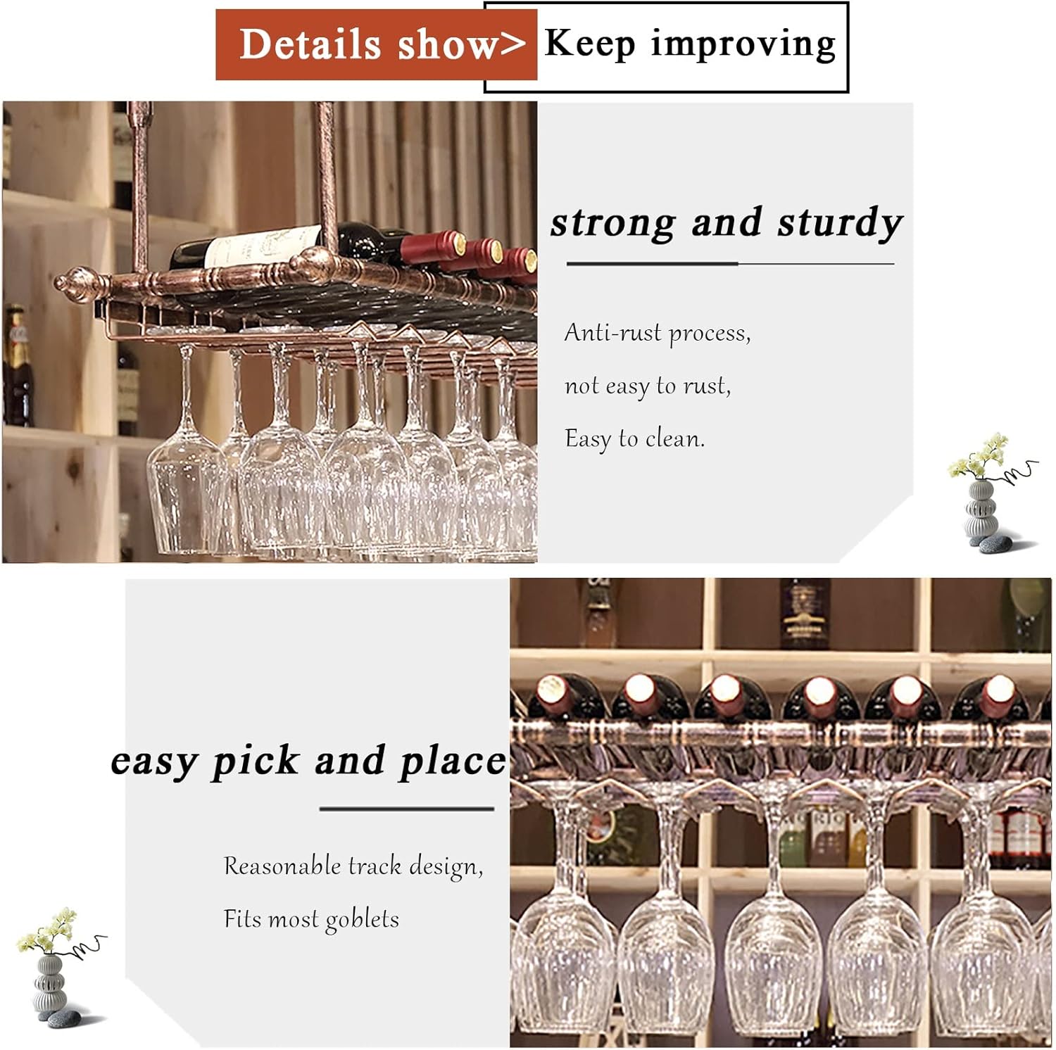 ZJDYDY Wall-Mounted Wine Rack 60X30Cm Metal Storage Shelf