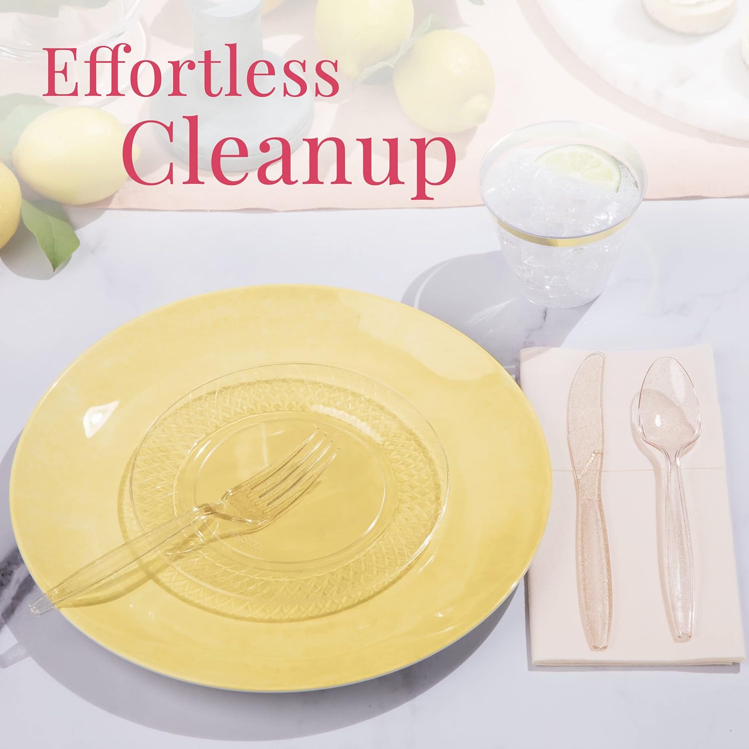 Prestee 180 Gold Glitter Cutlery Set
