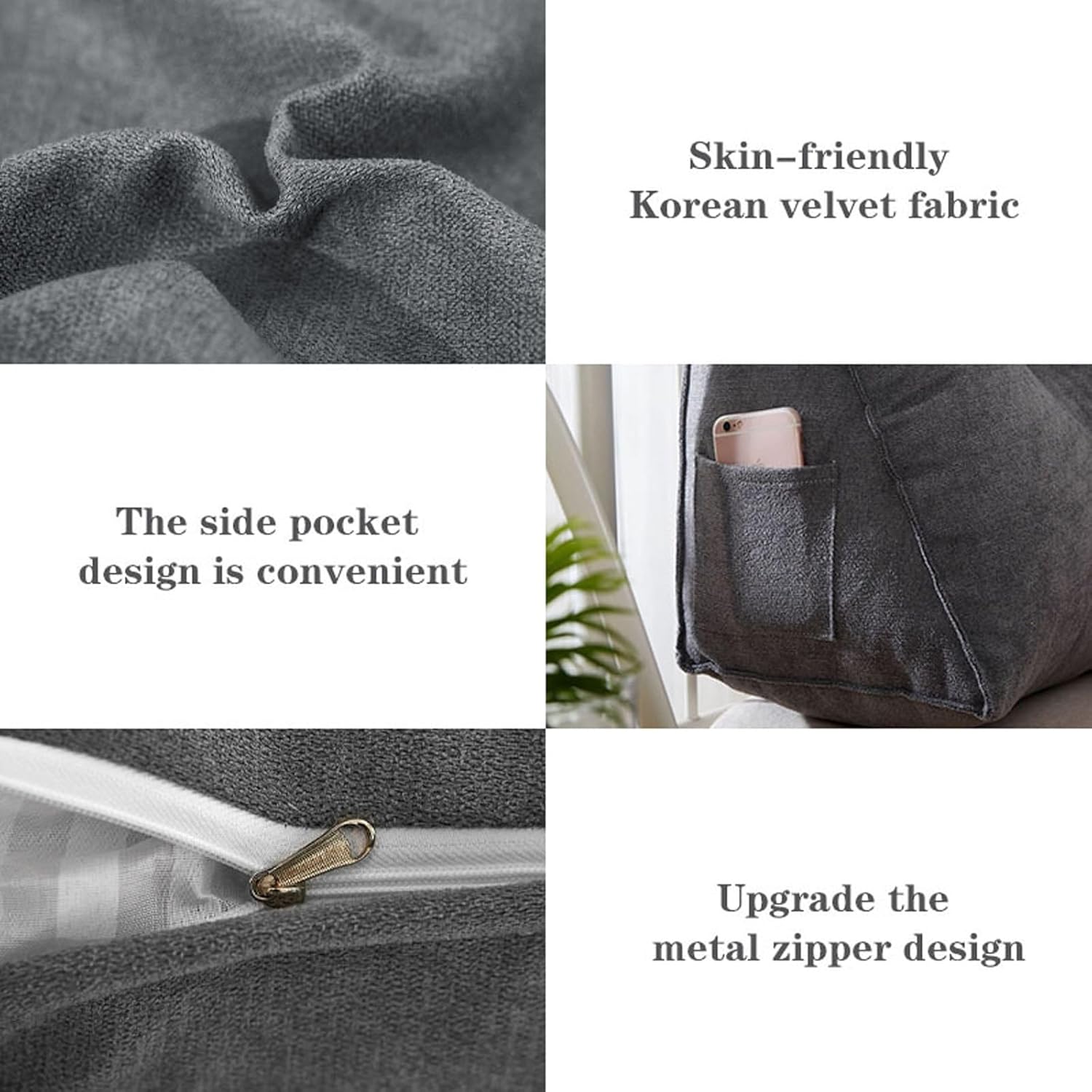 Dark Green Headboard Pillow with Removable Cover