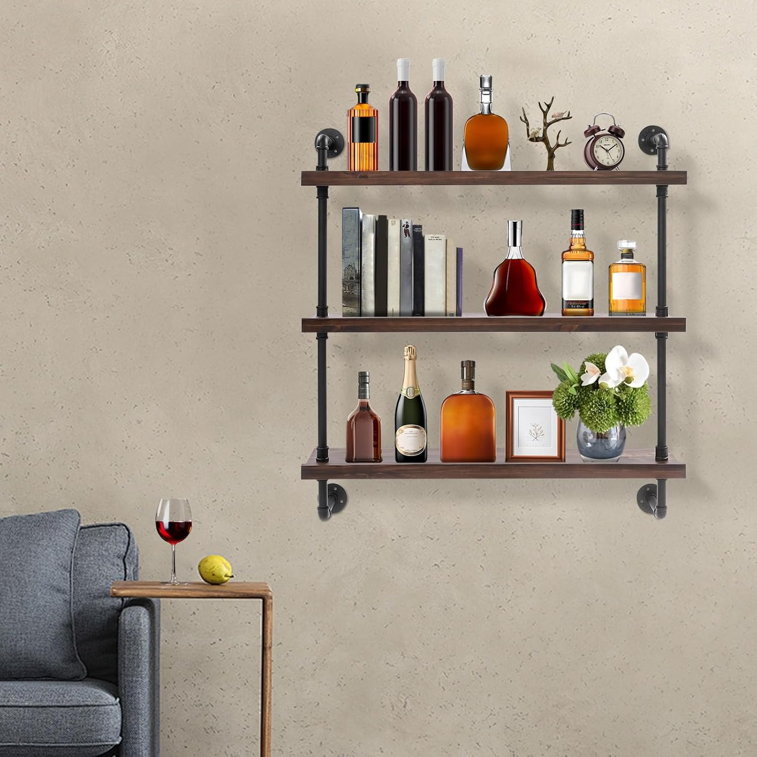 Bacacoo 397in Wall Mounted Wine Rack with LED Light 1