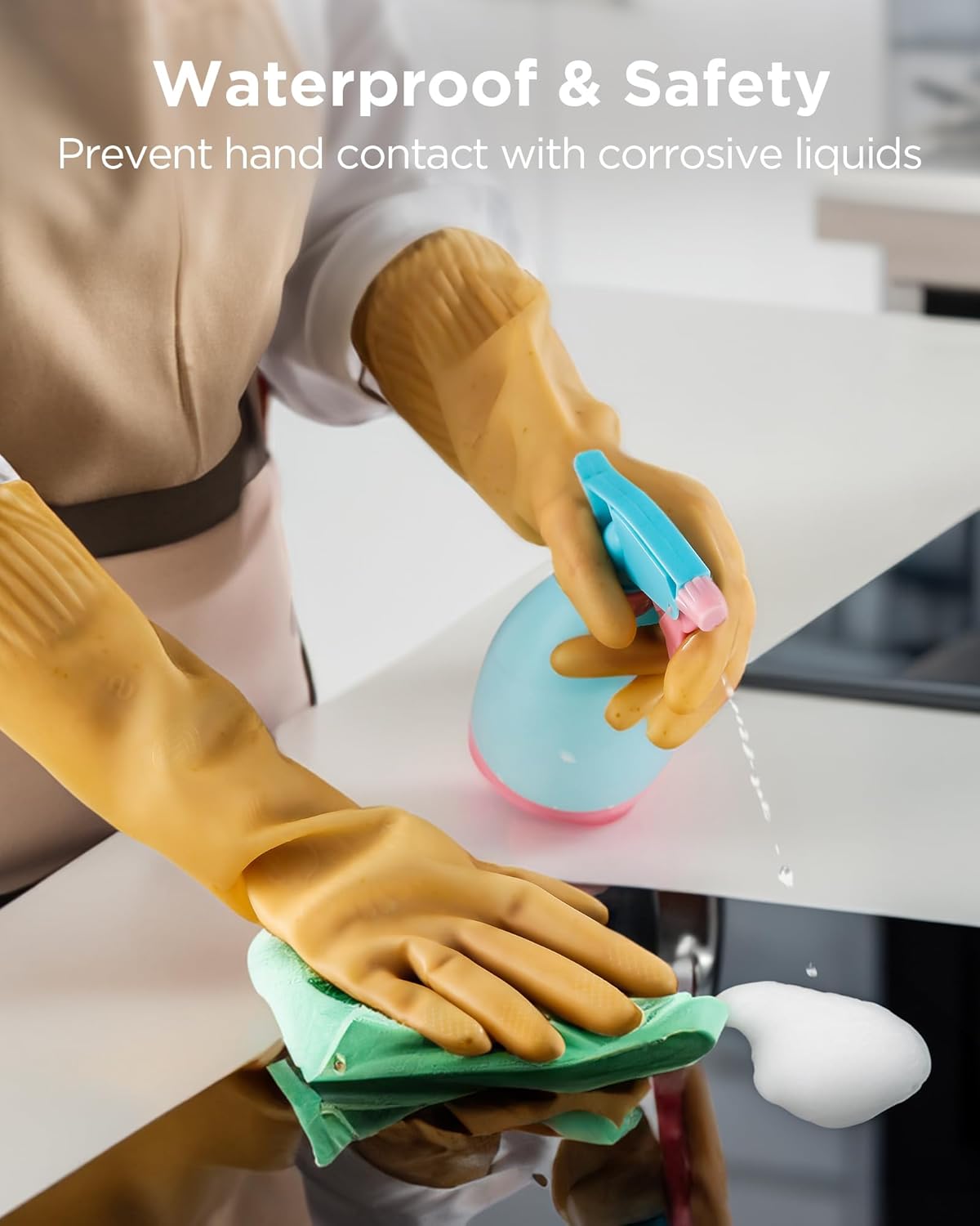 FCTTD Reusable Rubber Dishwashing Gloves 3 or 6 Pairs 1