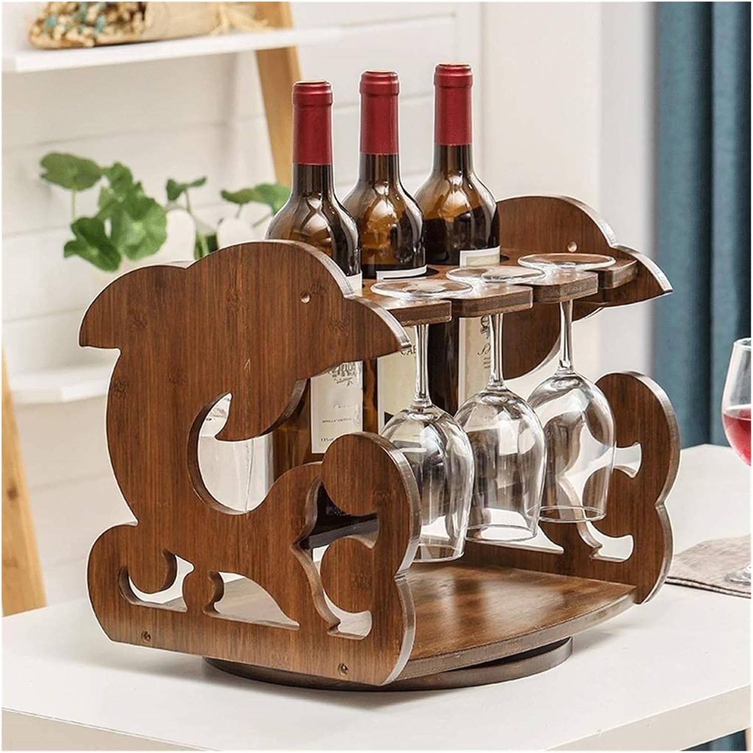 OXOAMP Freestanding Wine Rack with Rotating Design