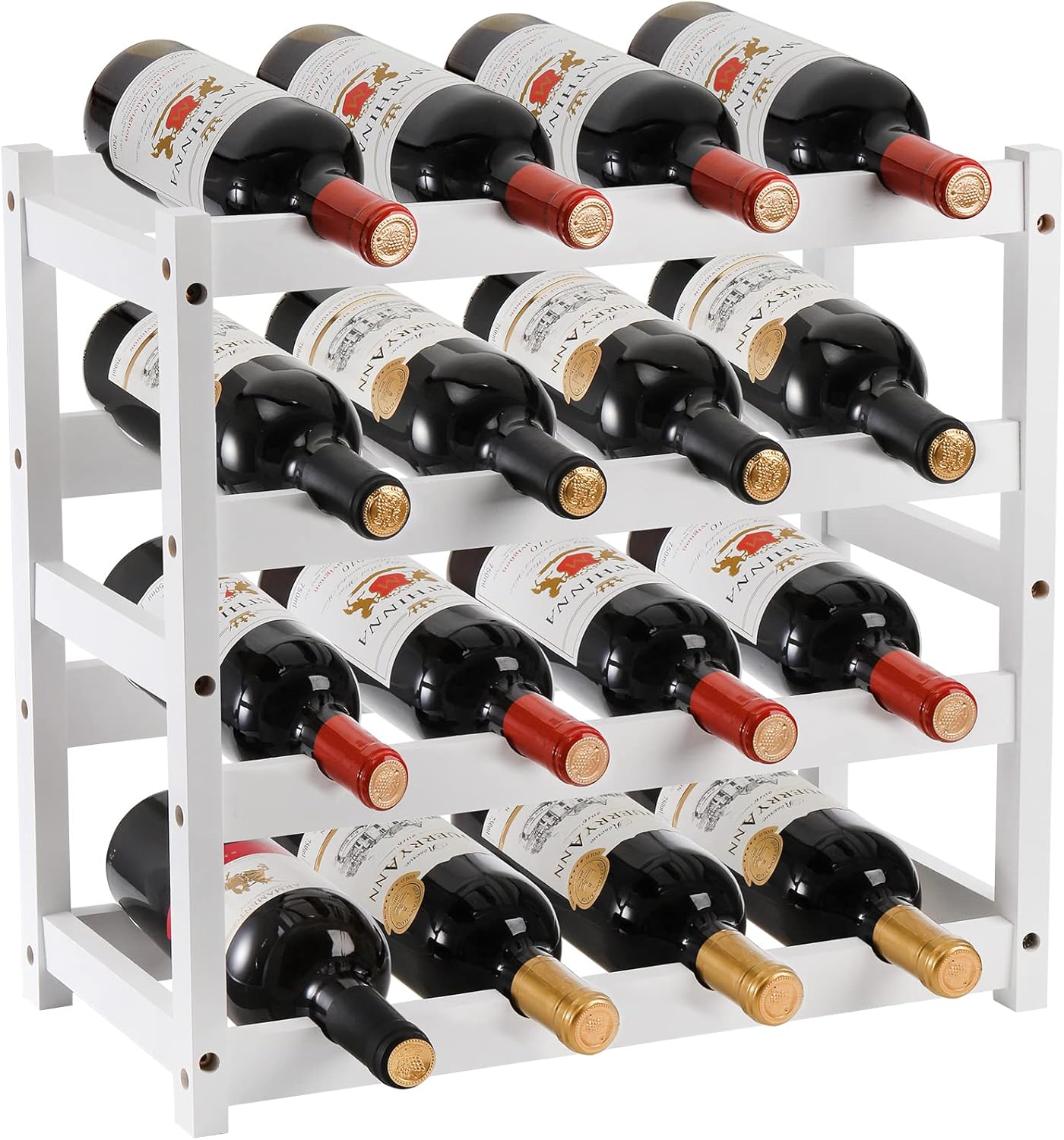 TOPZEA 4 Tier Freestanding Wine Rack for 16 Bottles