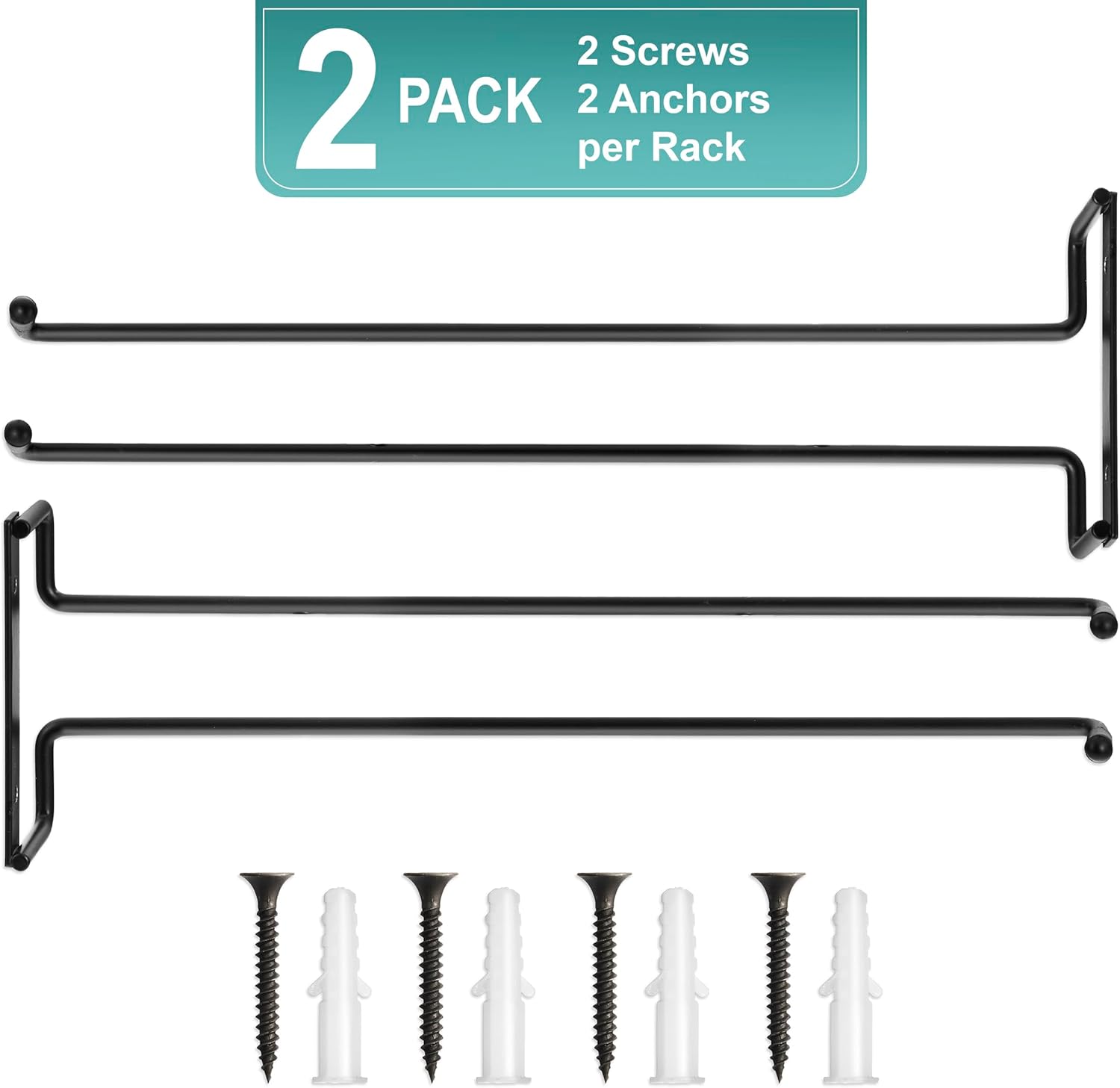 Sorbus Wall Wine Rack Glass Holder Set - 2 Pack