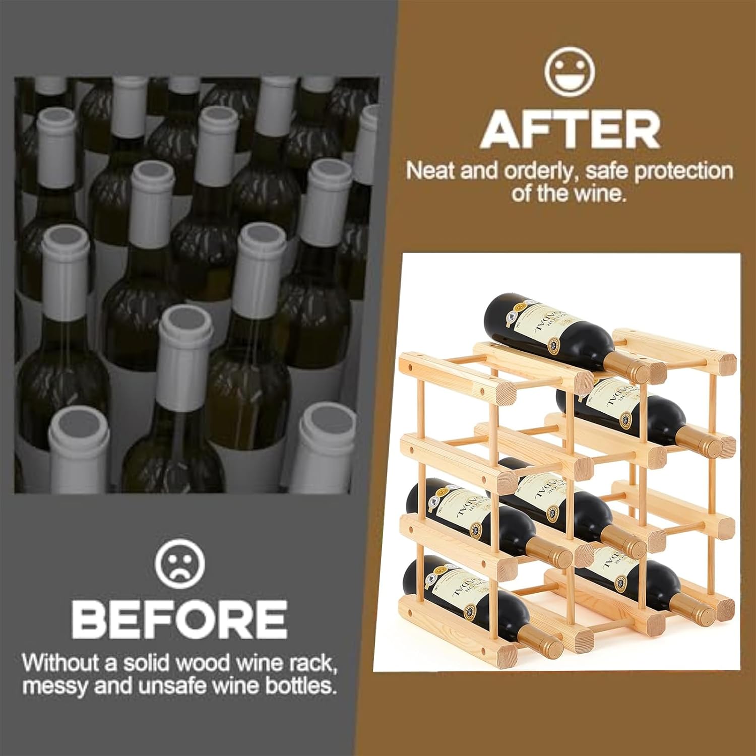 Yuehuam 12-Bottle Stackable Wine Rack