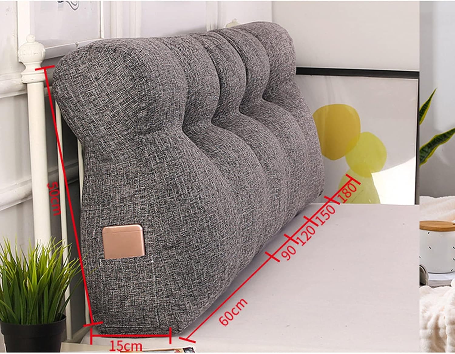 Cotton Linen Bedside Cushions with Removable Covers