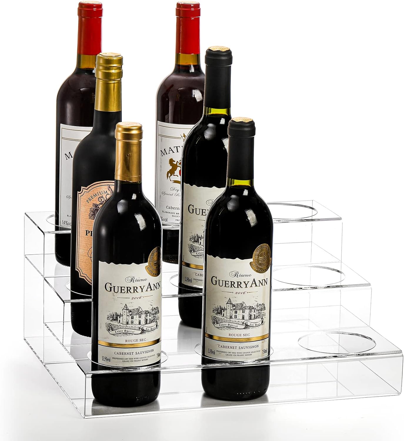 Frcctre 3 Tier Acrylic Wine Rack with 9 Bottle Capacity