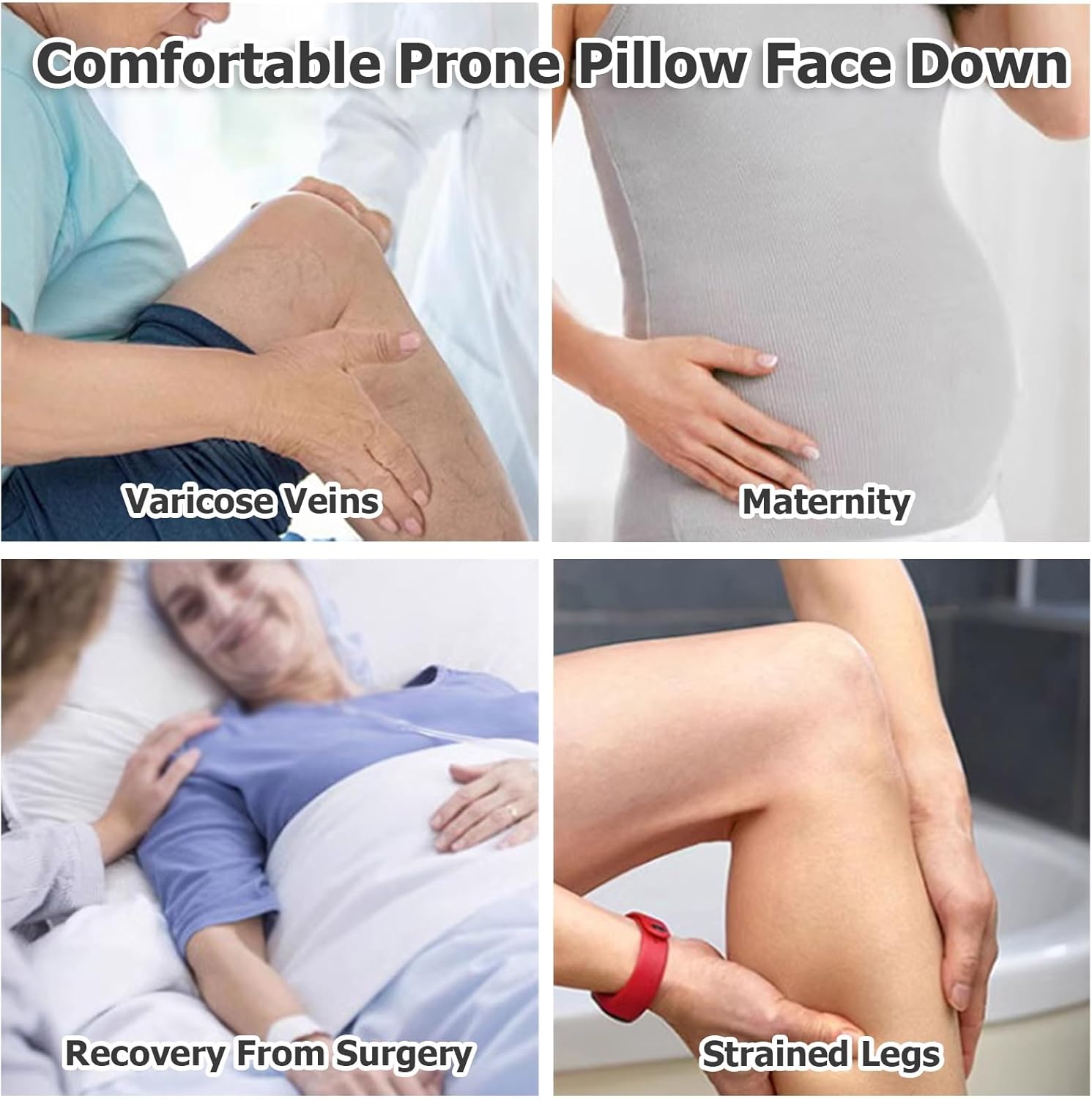 JYHHCYS Memory Foam Prone Pillow with Removable Headrest