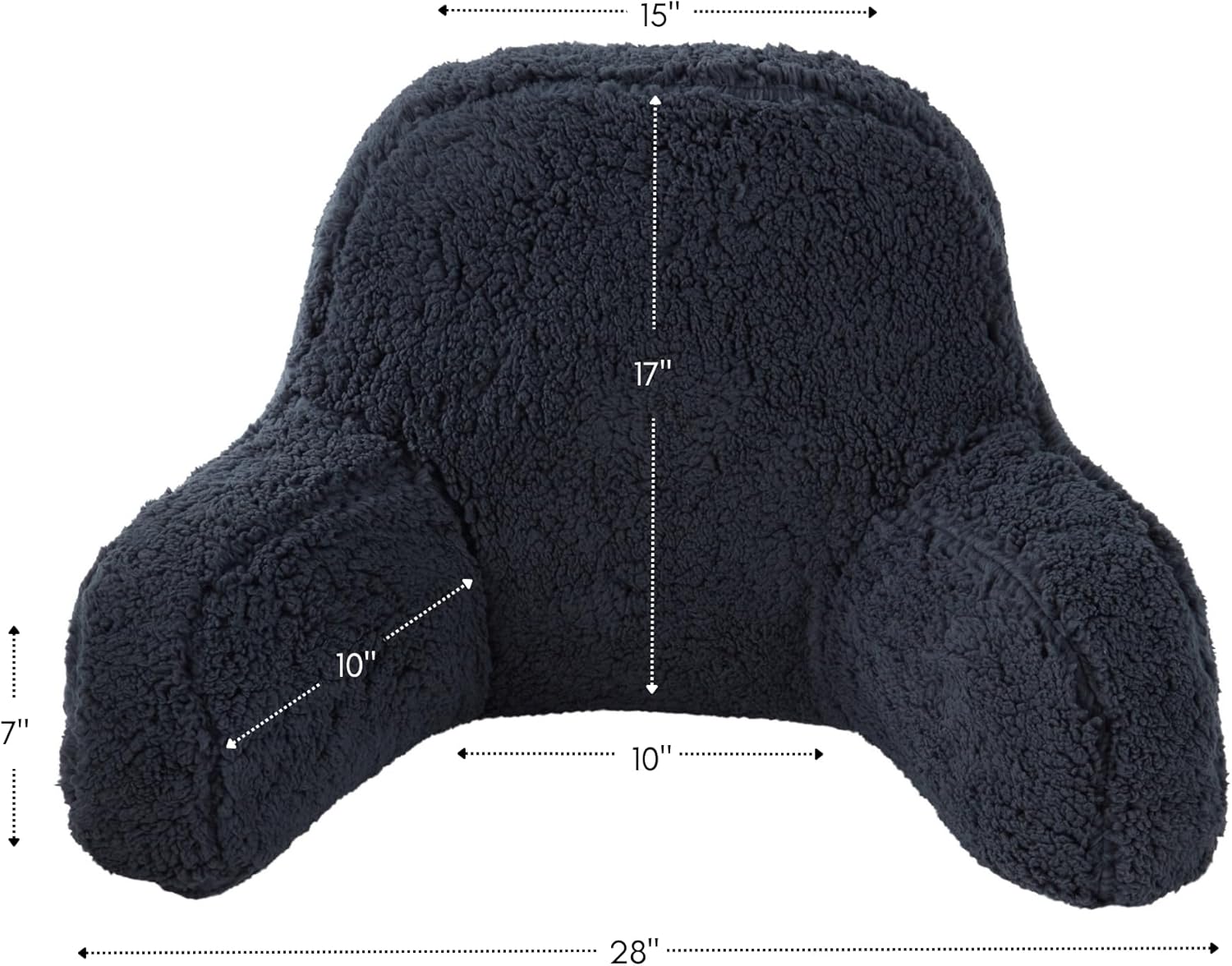 Greendale Home Fashions Plush Sherpa Reading Pillow with Arms Prussian Blue 1