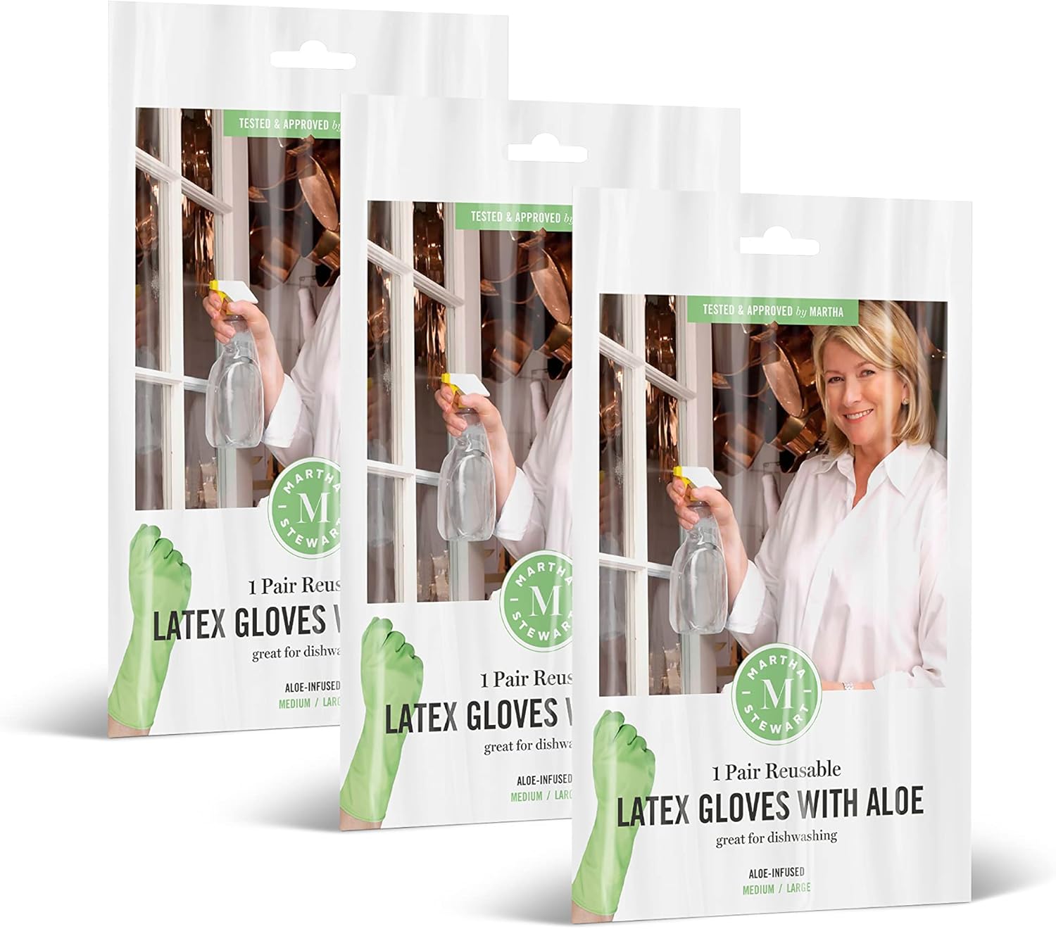 Martha Stewart Medline Aloe Cleaning Gloves Reusable
