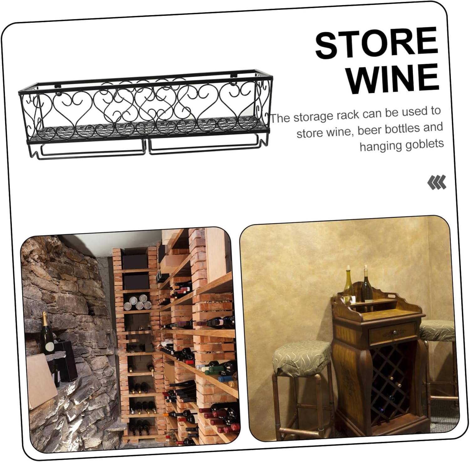 NAMOARLY Wall-Mounted Wine Rack Organizer